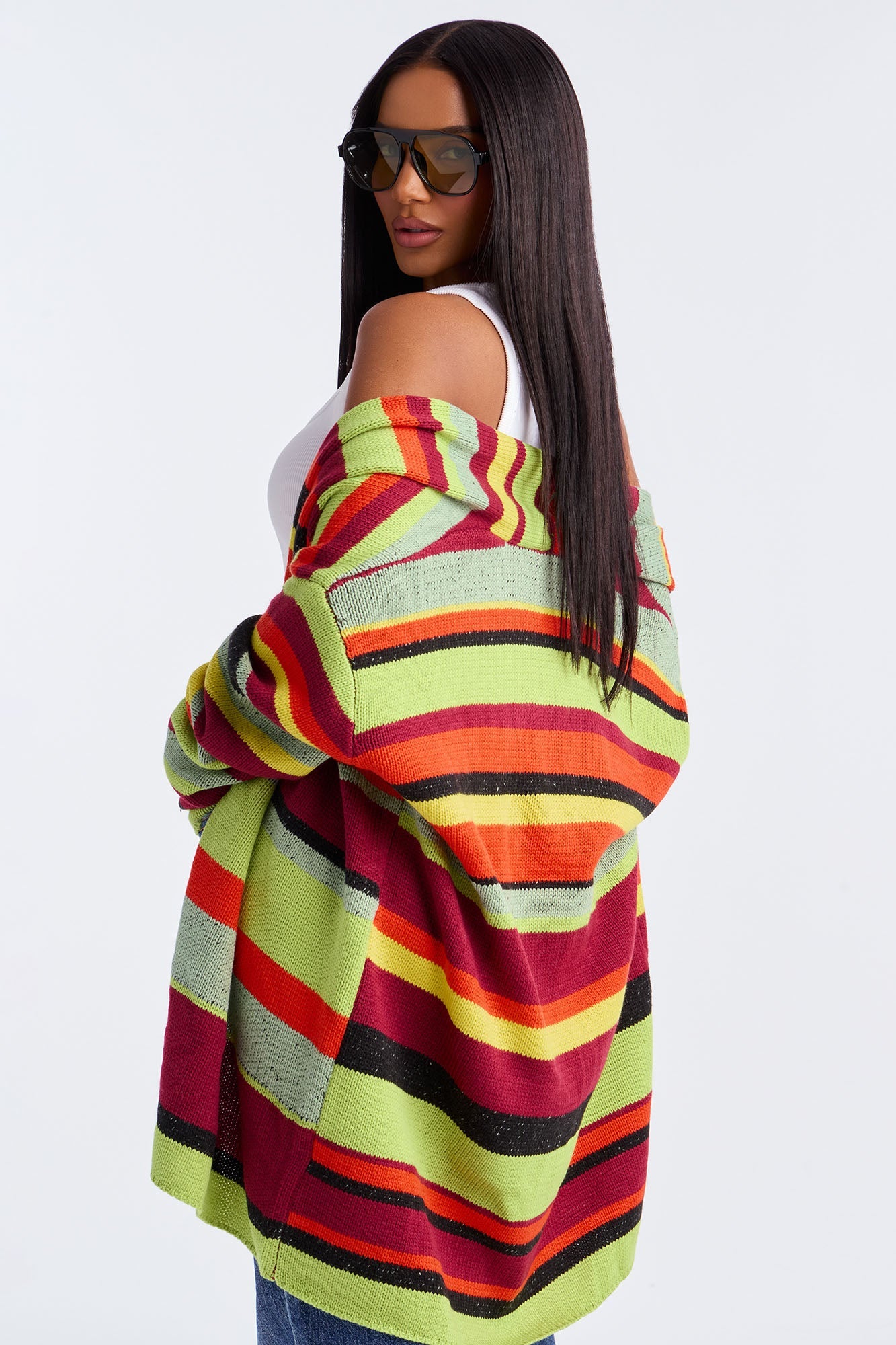 The Rainbow Colorblock Cardigan - Multi Color