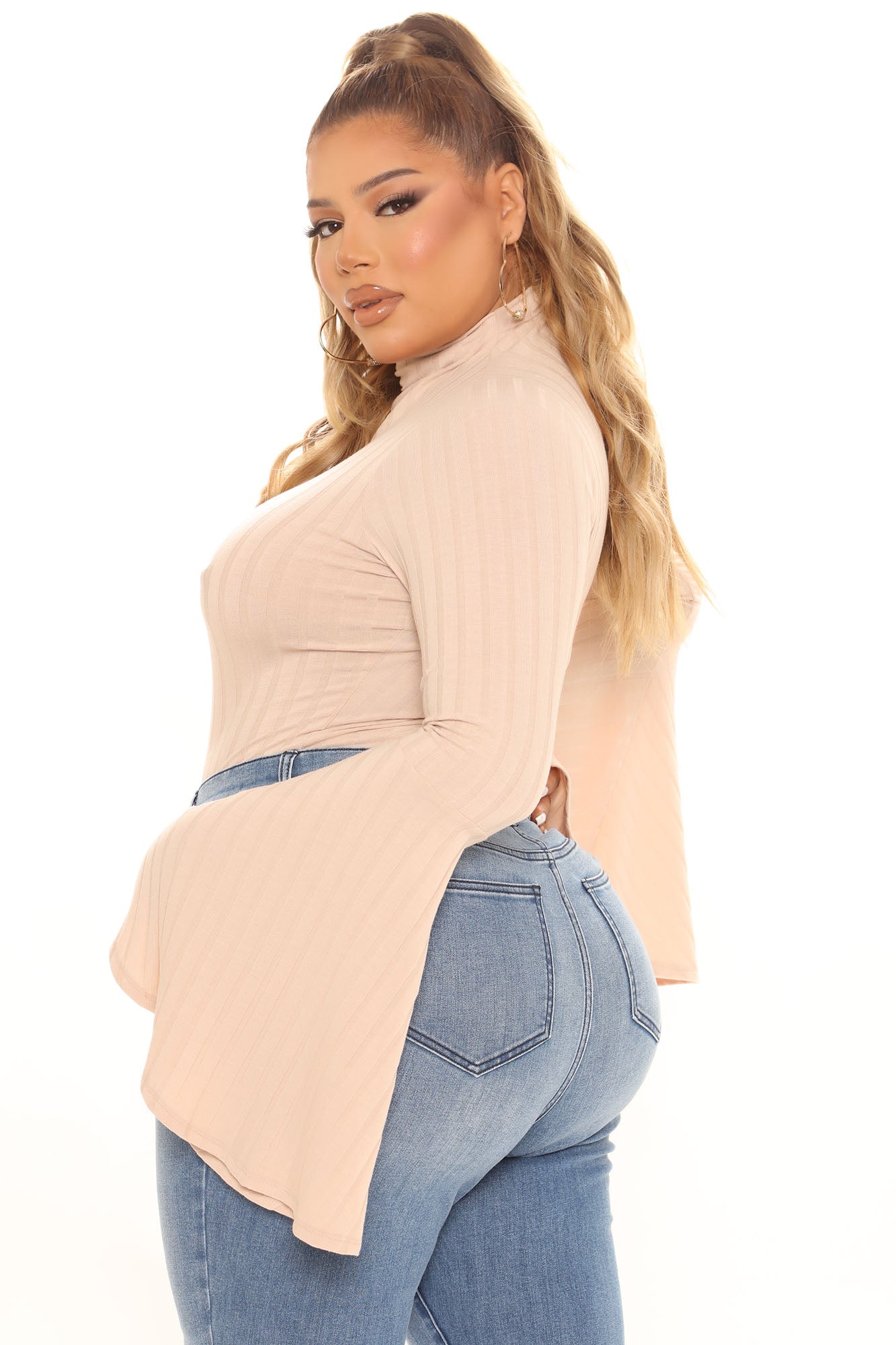 Anastasia Bell Sleeve Bodysuit - Nude