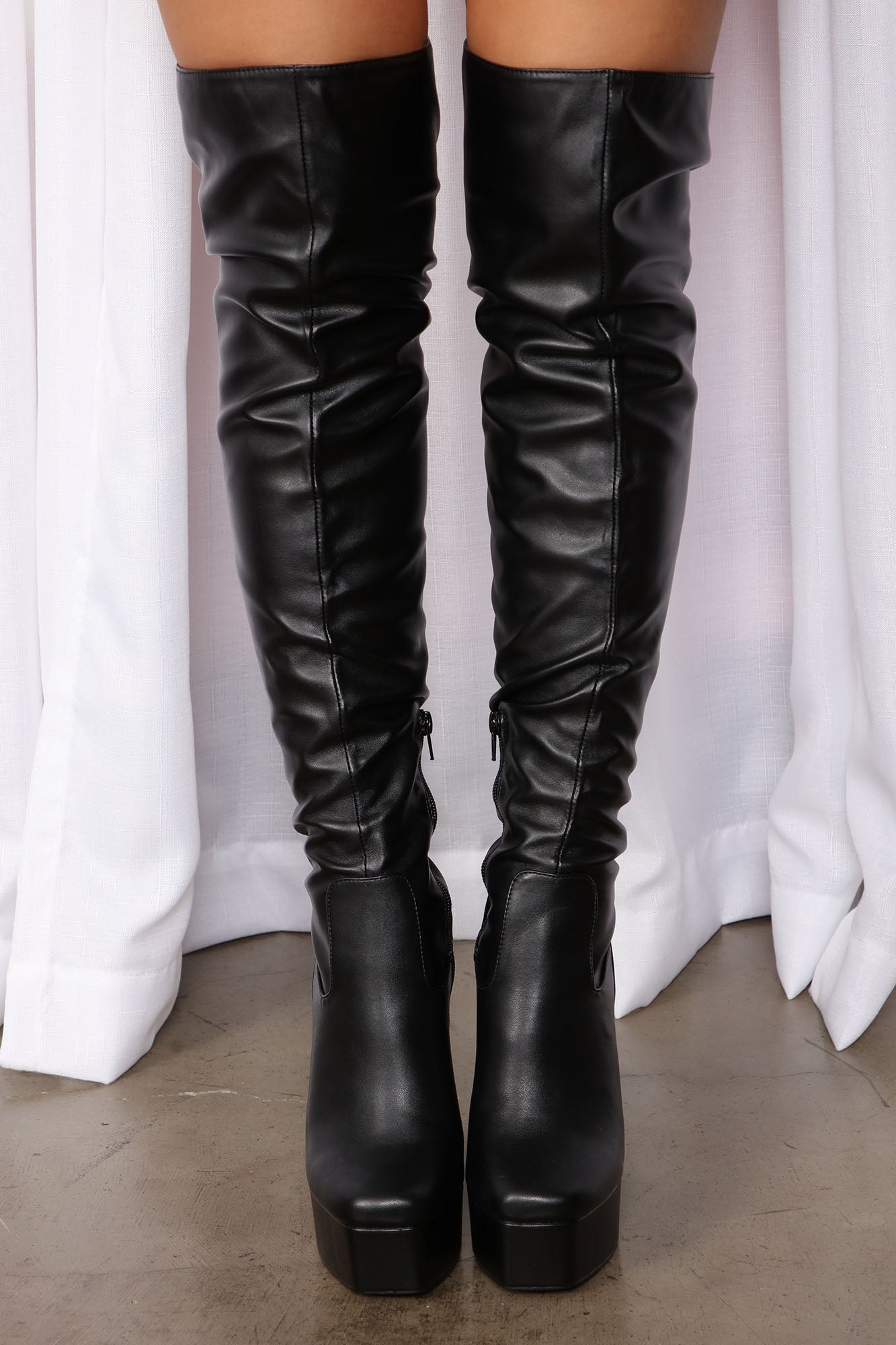 Be My Muse Over The Knee Boots - Black