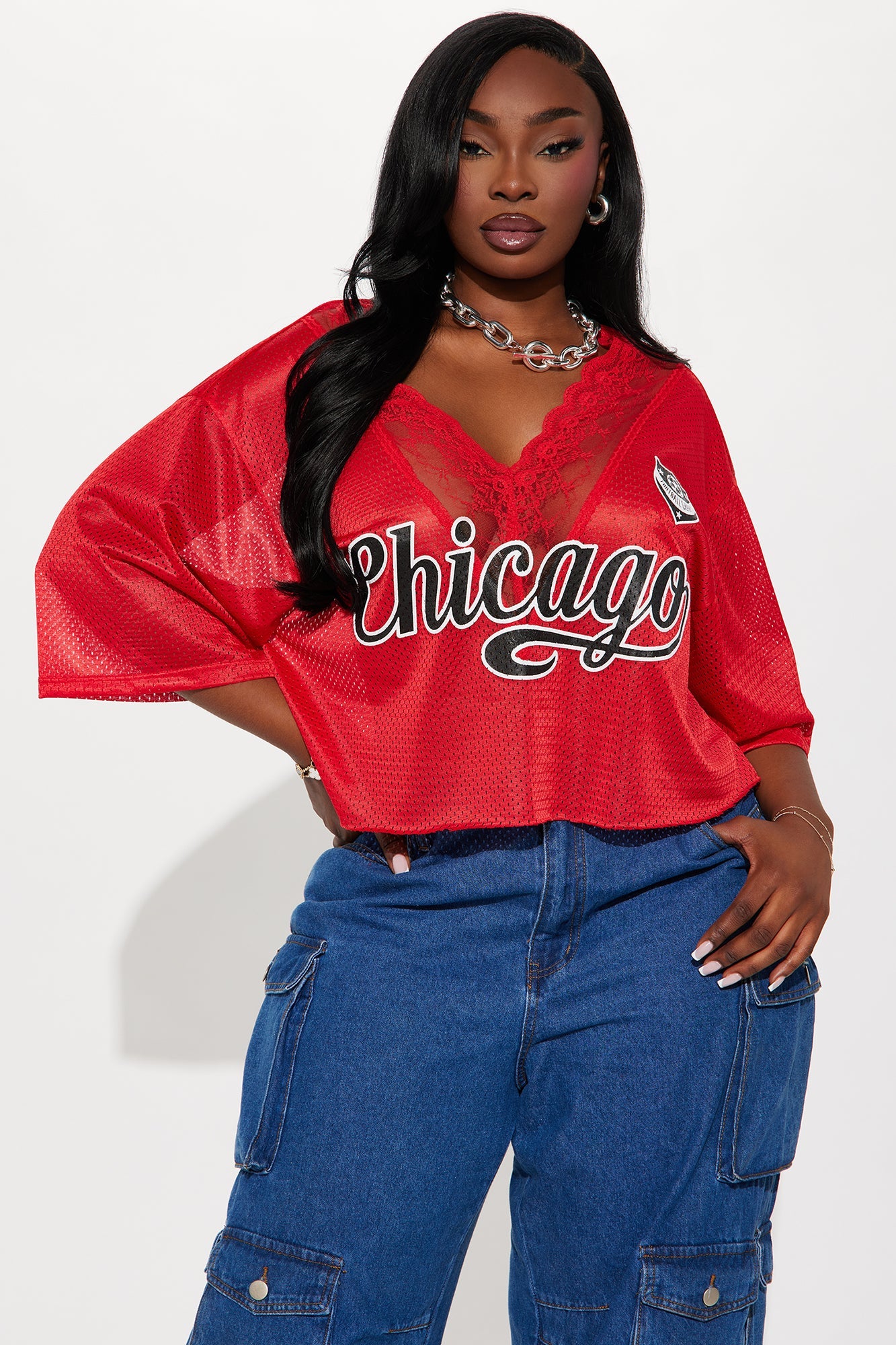 Chi Town Jersey Tee - Red/Black