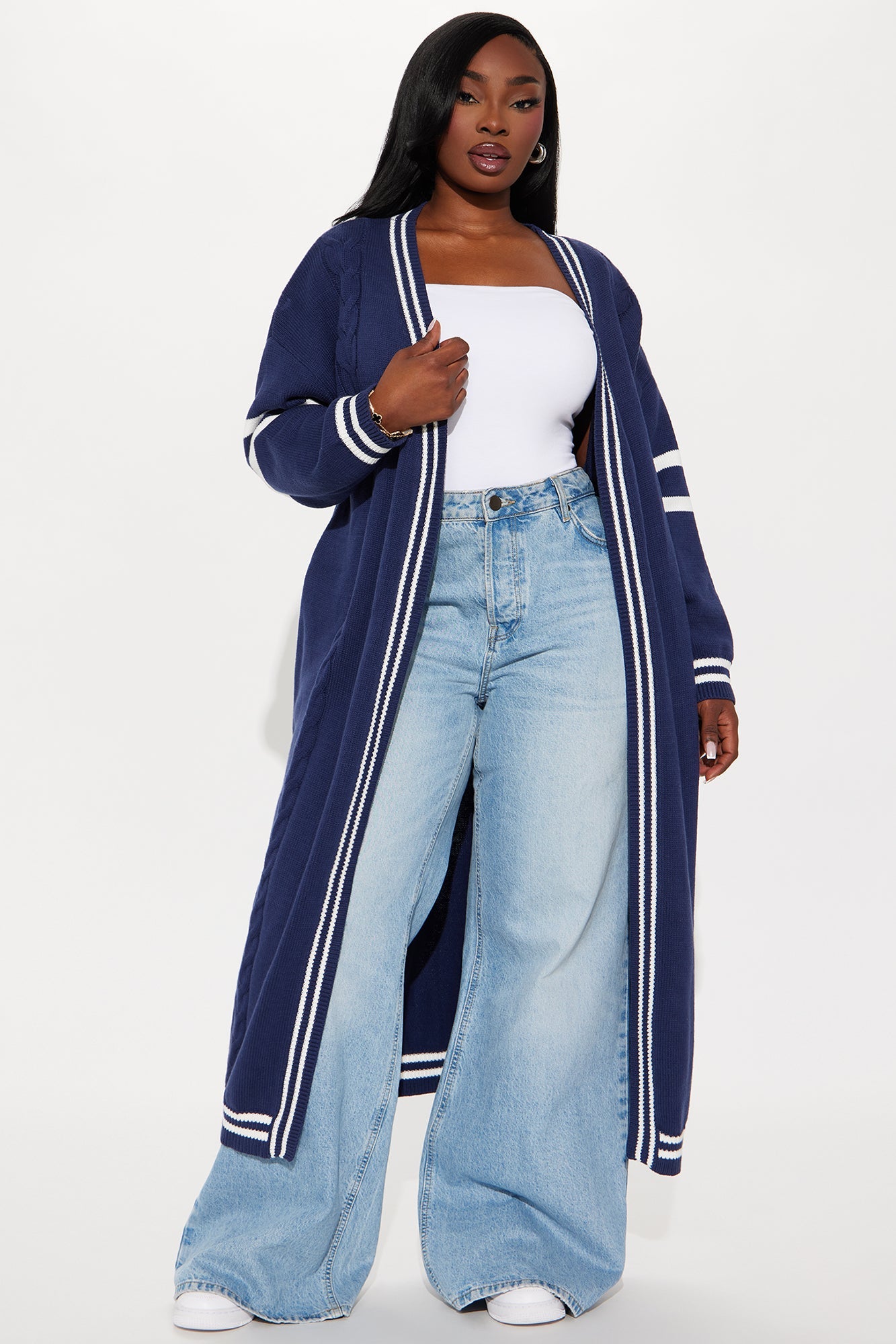On The Bleachers Varsity Cardigan - Navy/combo