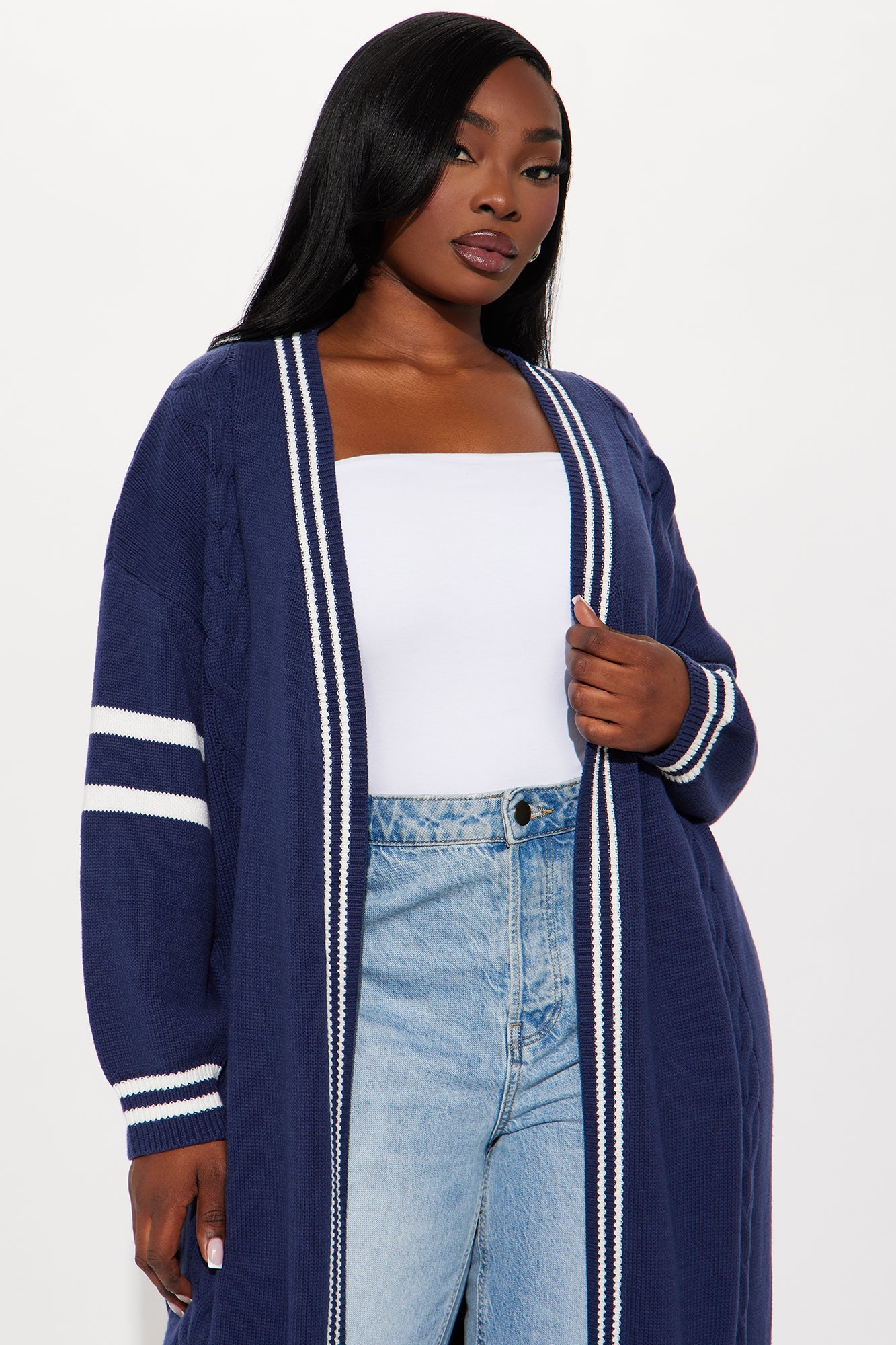 On The Bleachers Varsity Cardigan - Navy/combo