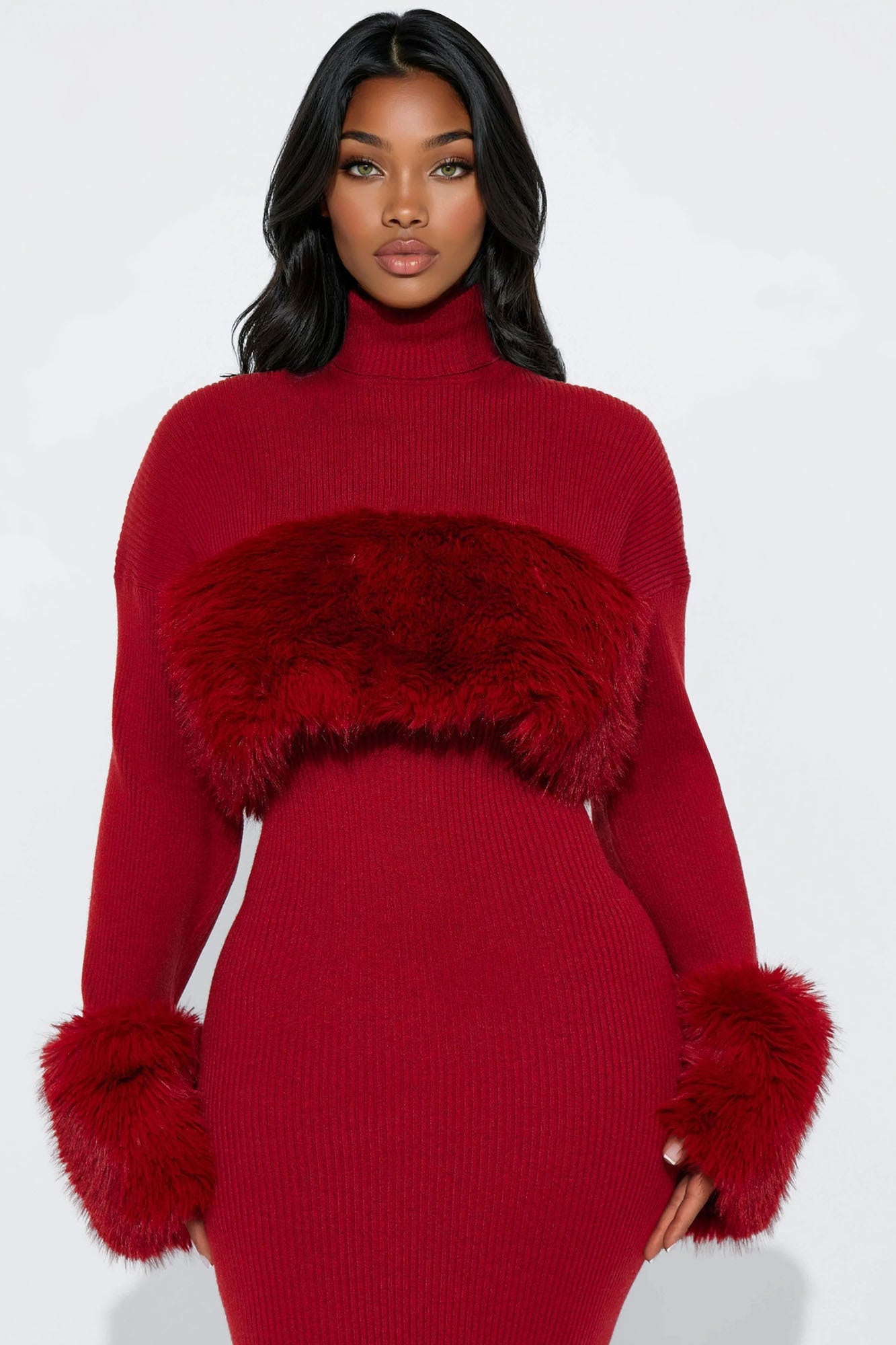 On The Town Maxi Dress Set - DarkRed