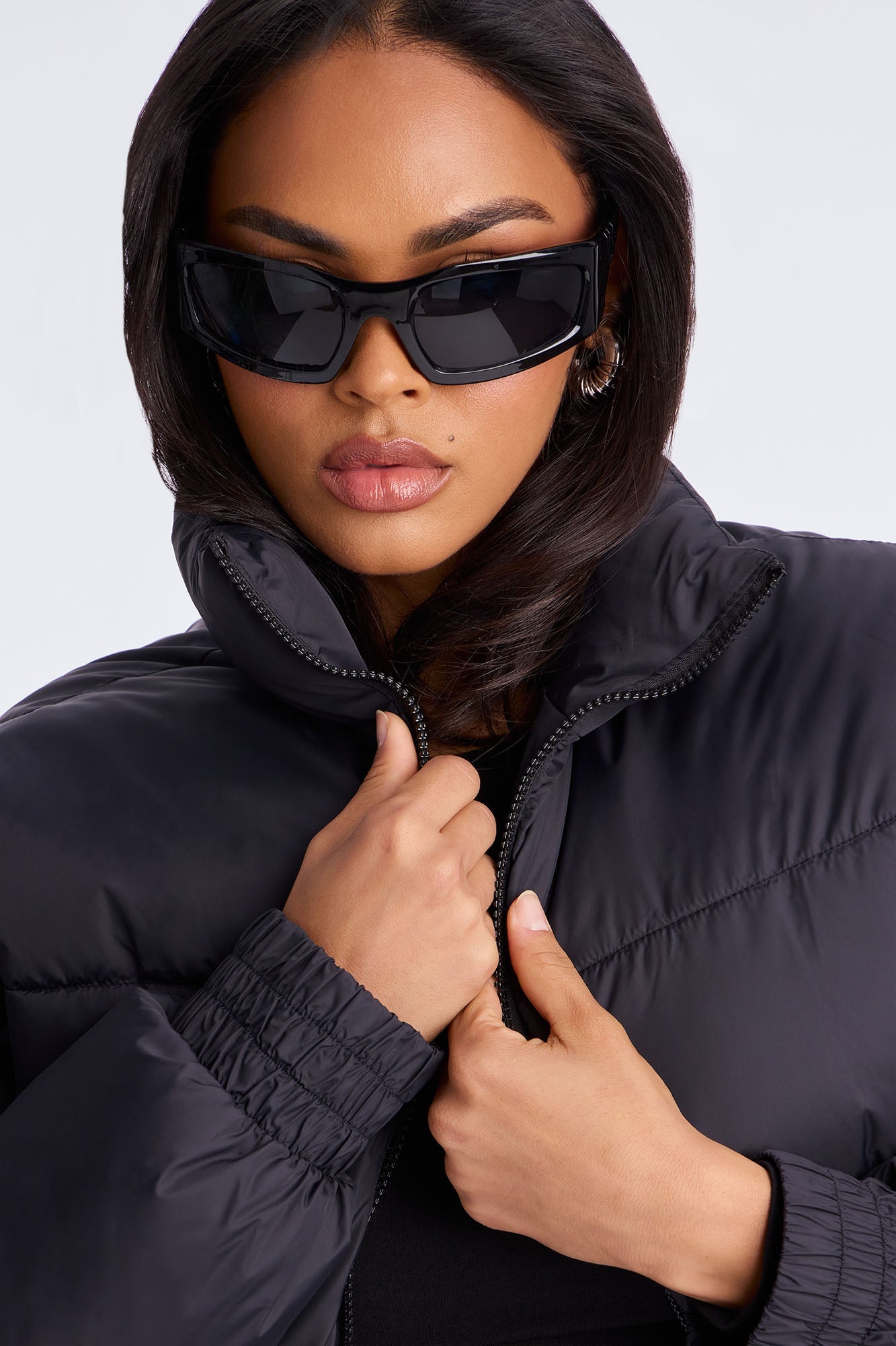 Janet Corset Puffer Jacket - Black