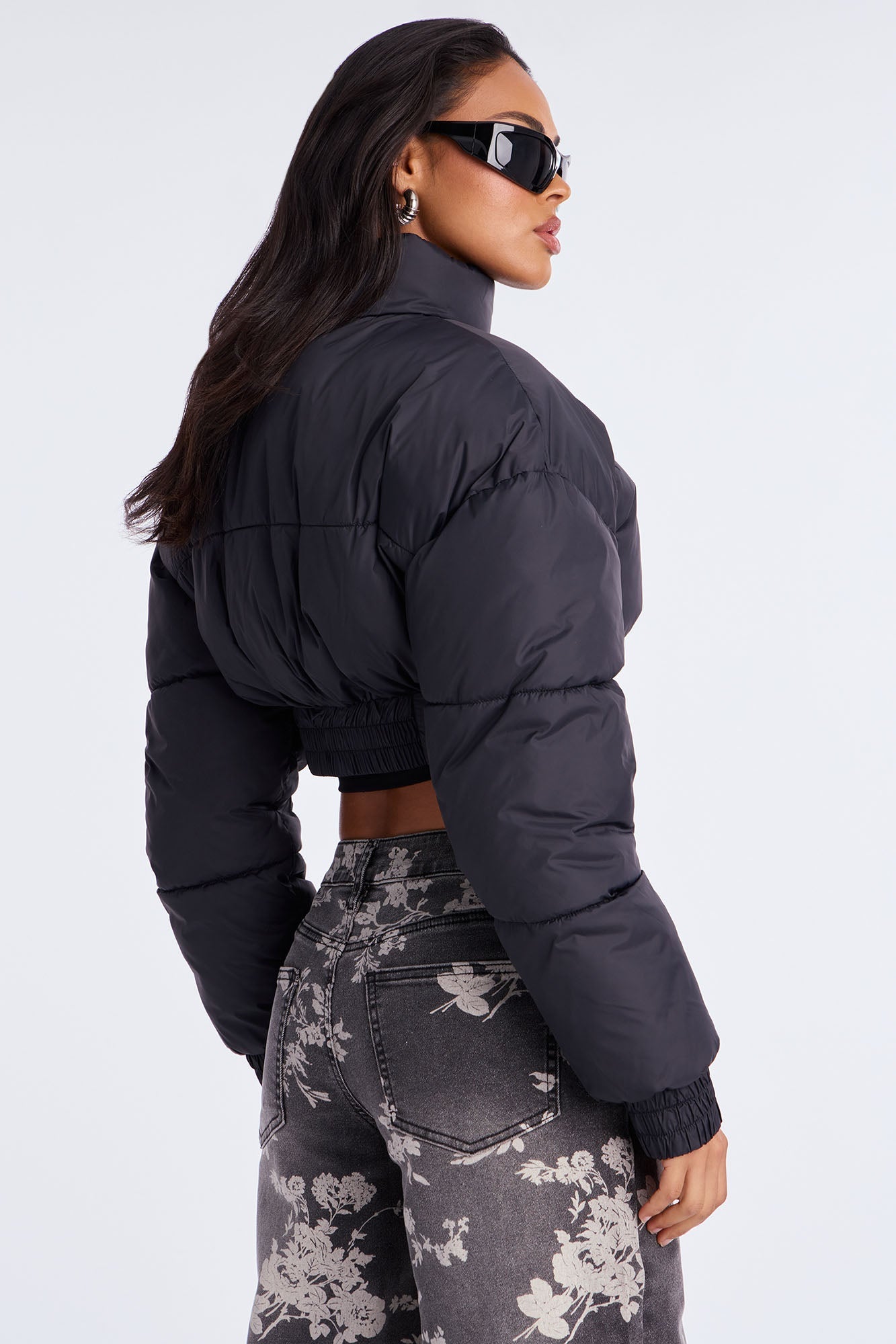 Janet Corset Puffer Jacket - Black