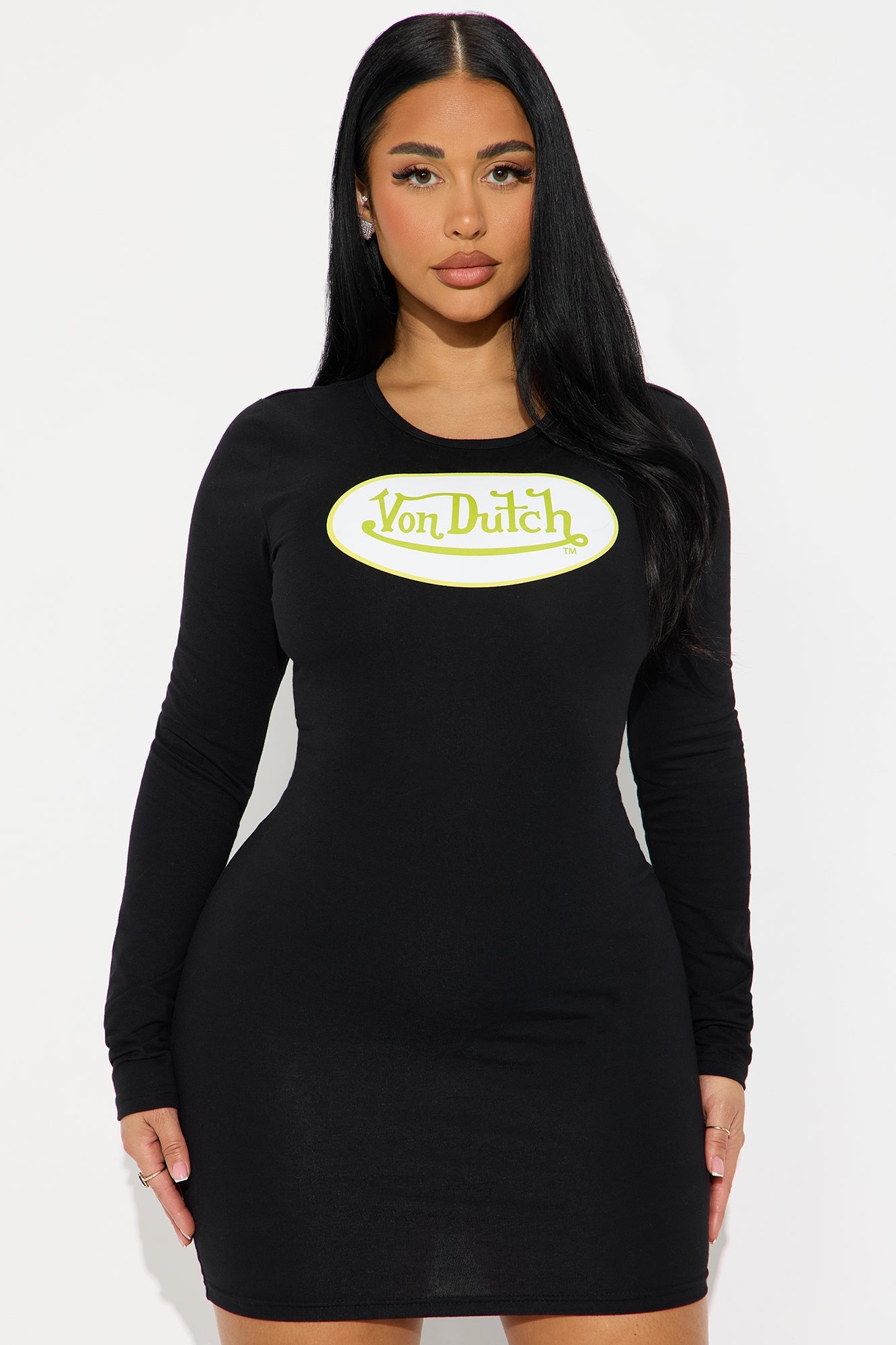 Von Dutch Logo Mini Dress - Black