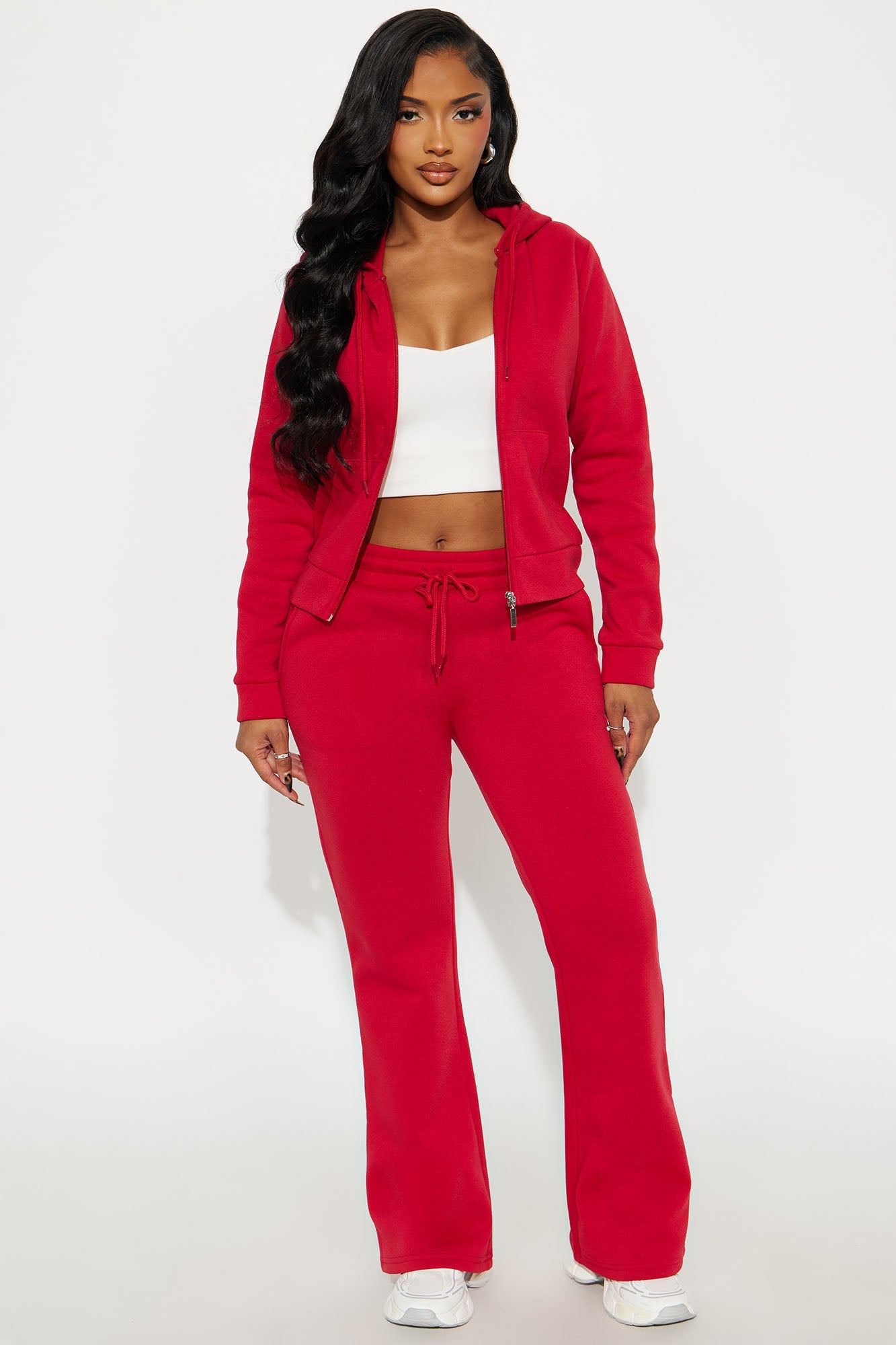 Candice Zip Up Hoodie - Red