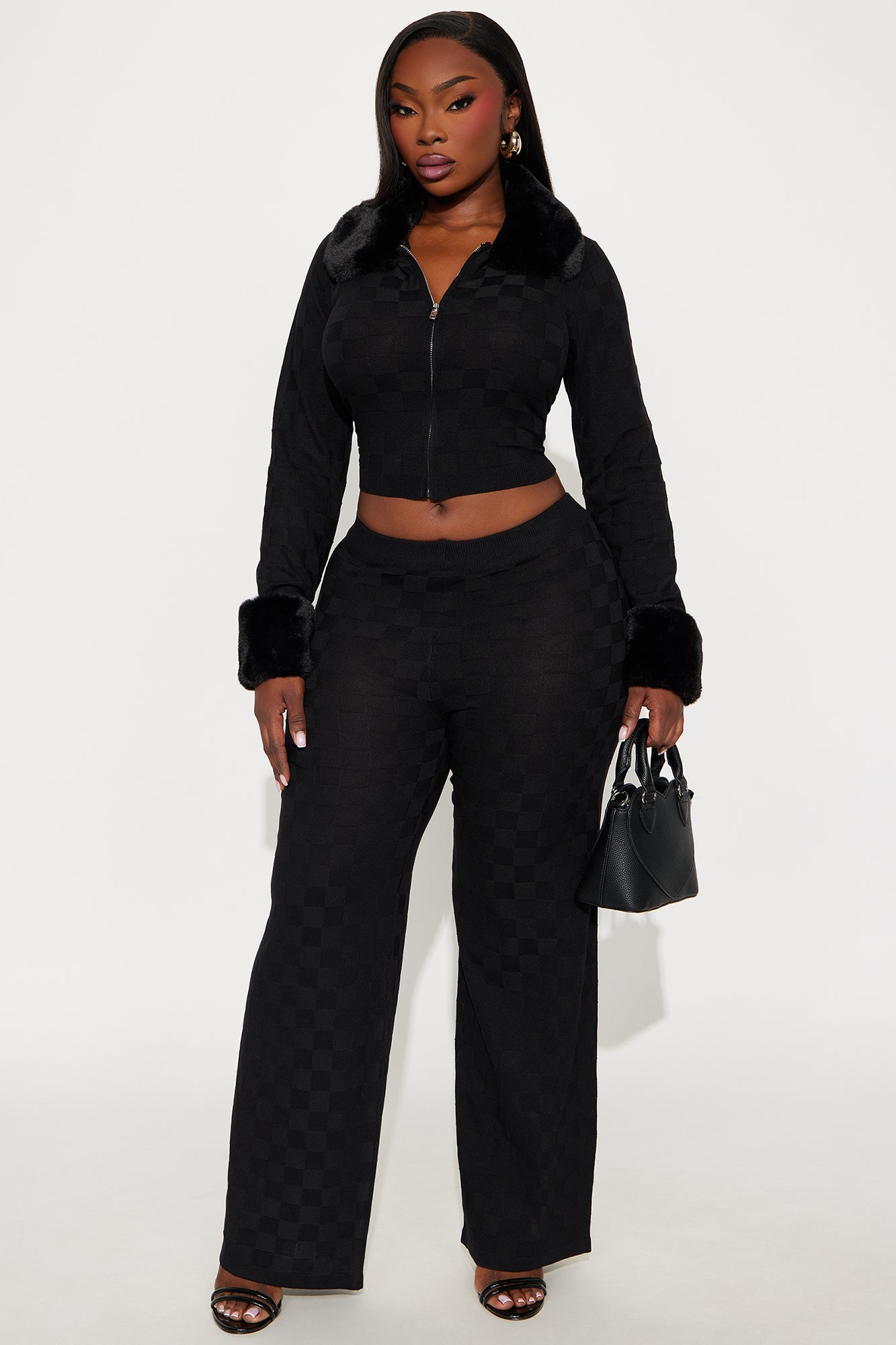Cuffing Season Sweater Pant Set - Black