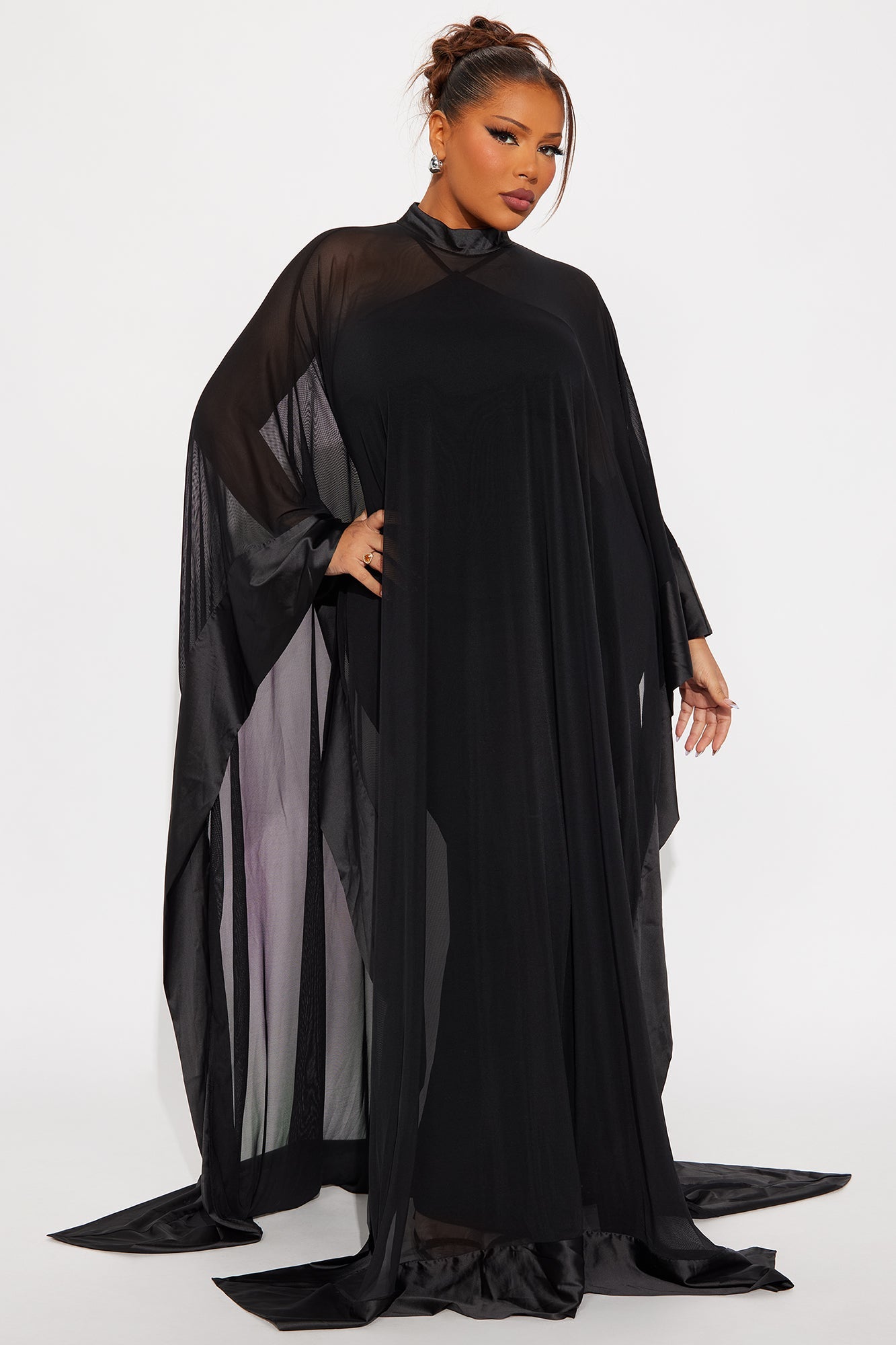 Love Note Mesh Gown - Black