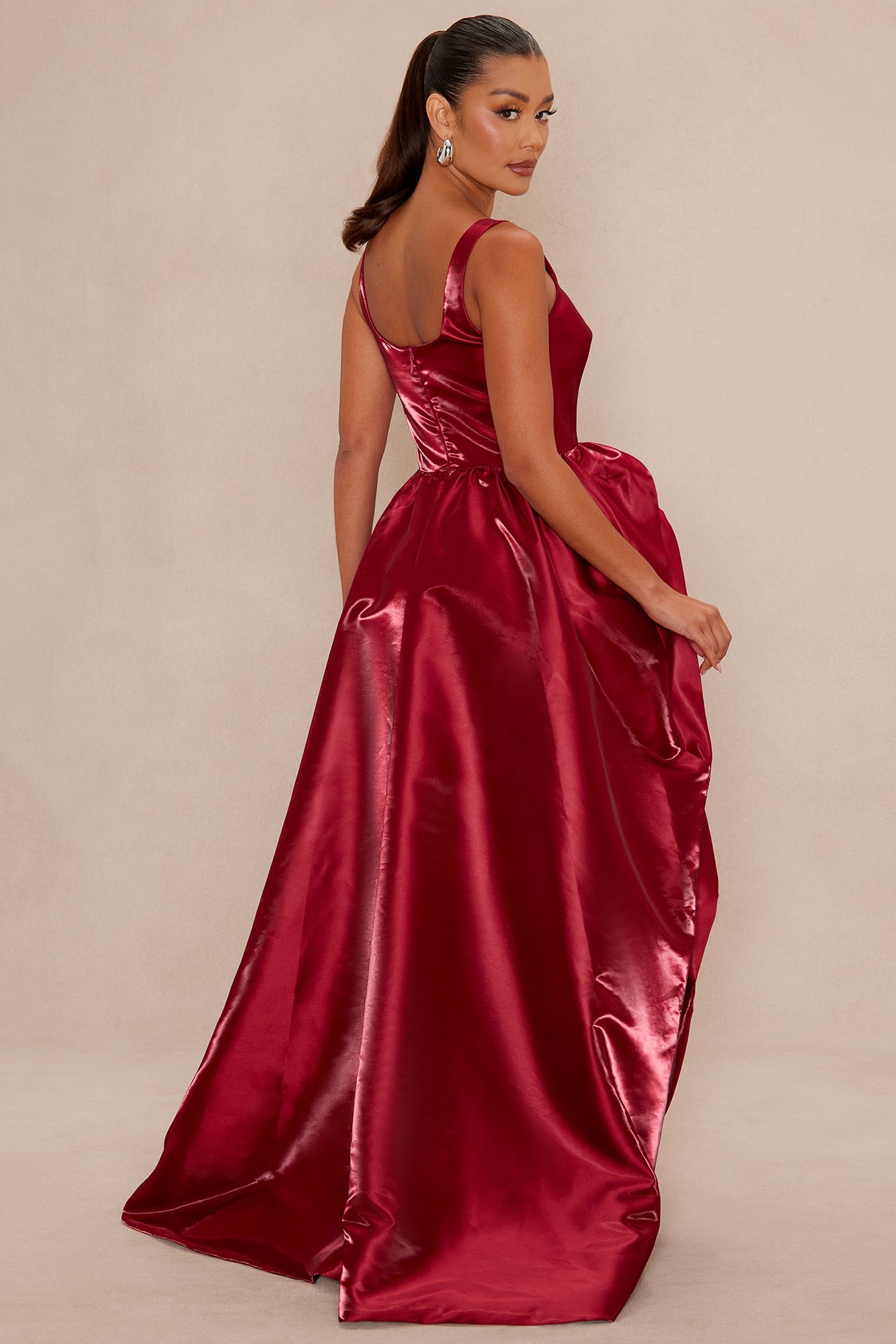 Ravenna Rosette Gown - Burgundy