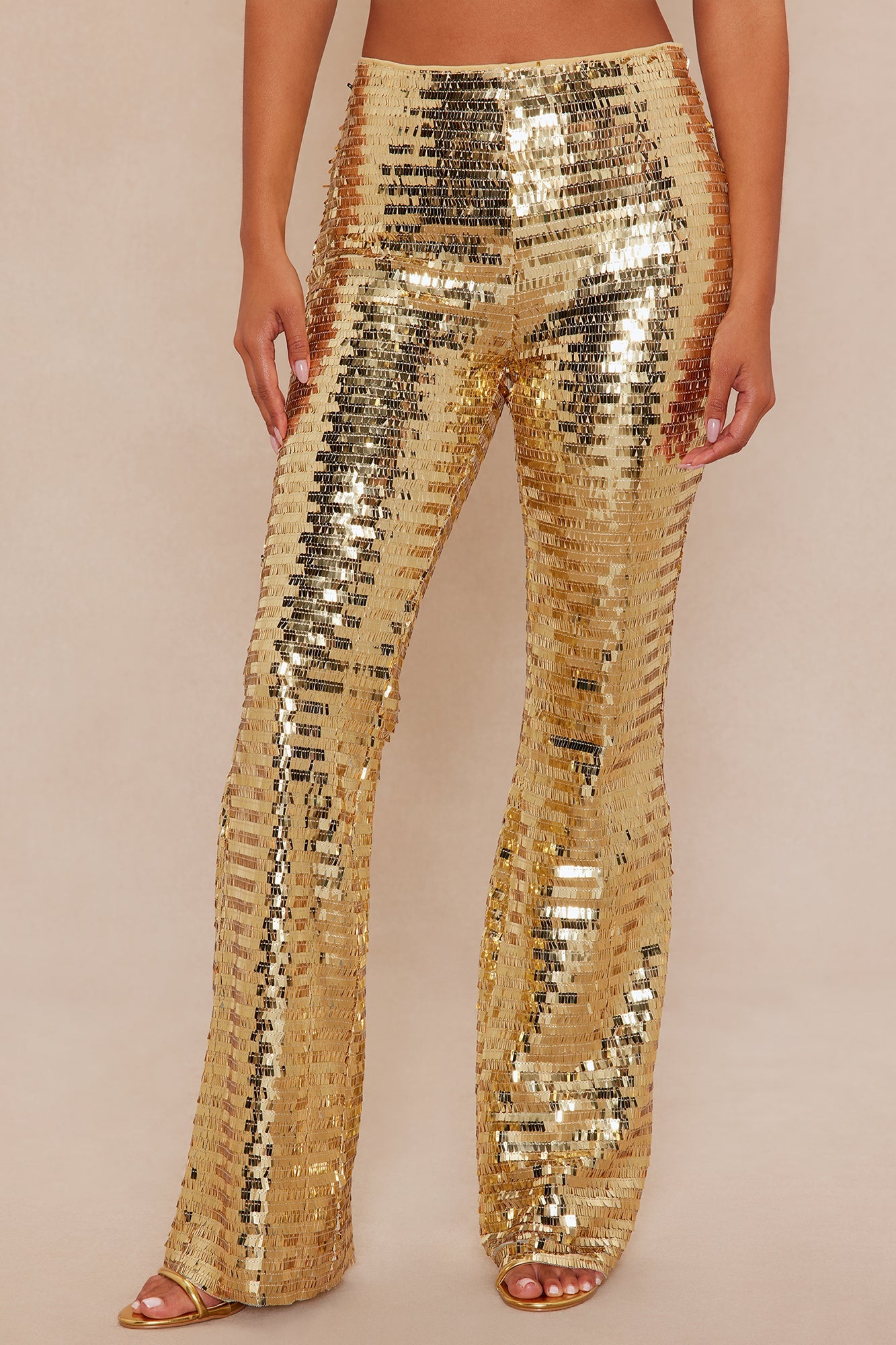 Saphira Sequin Flare Pant - Gold