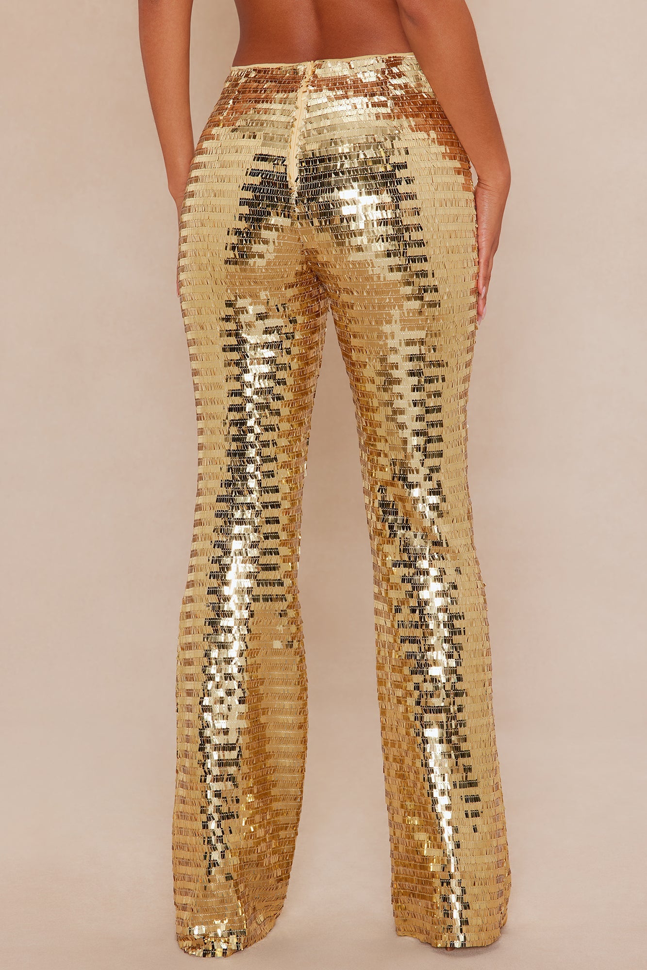 Saphira Sequin Flare Pant - Gold