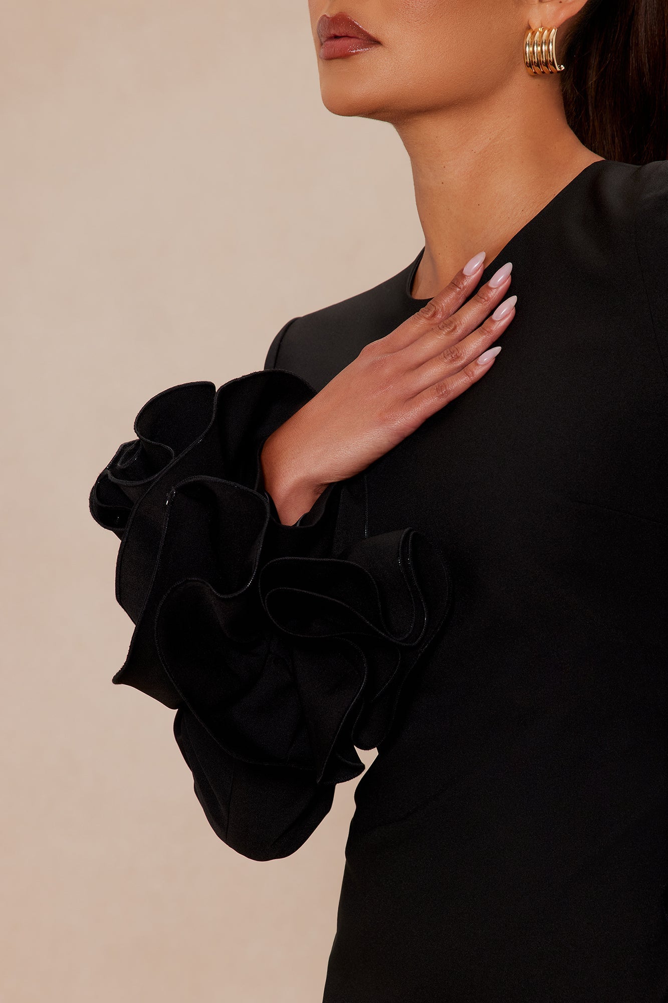 Amora Long Sleeve Mini Dress - Black