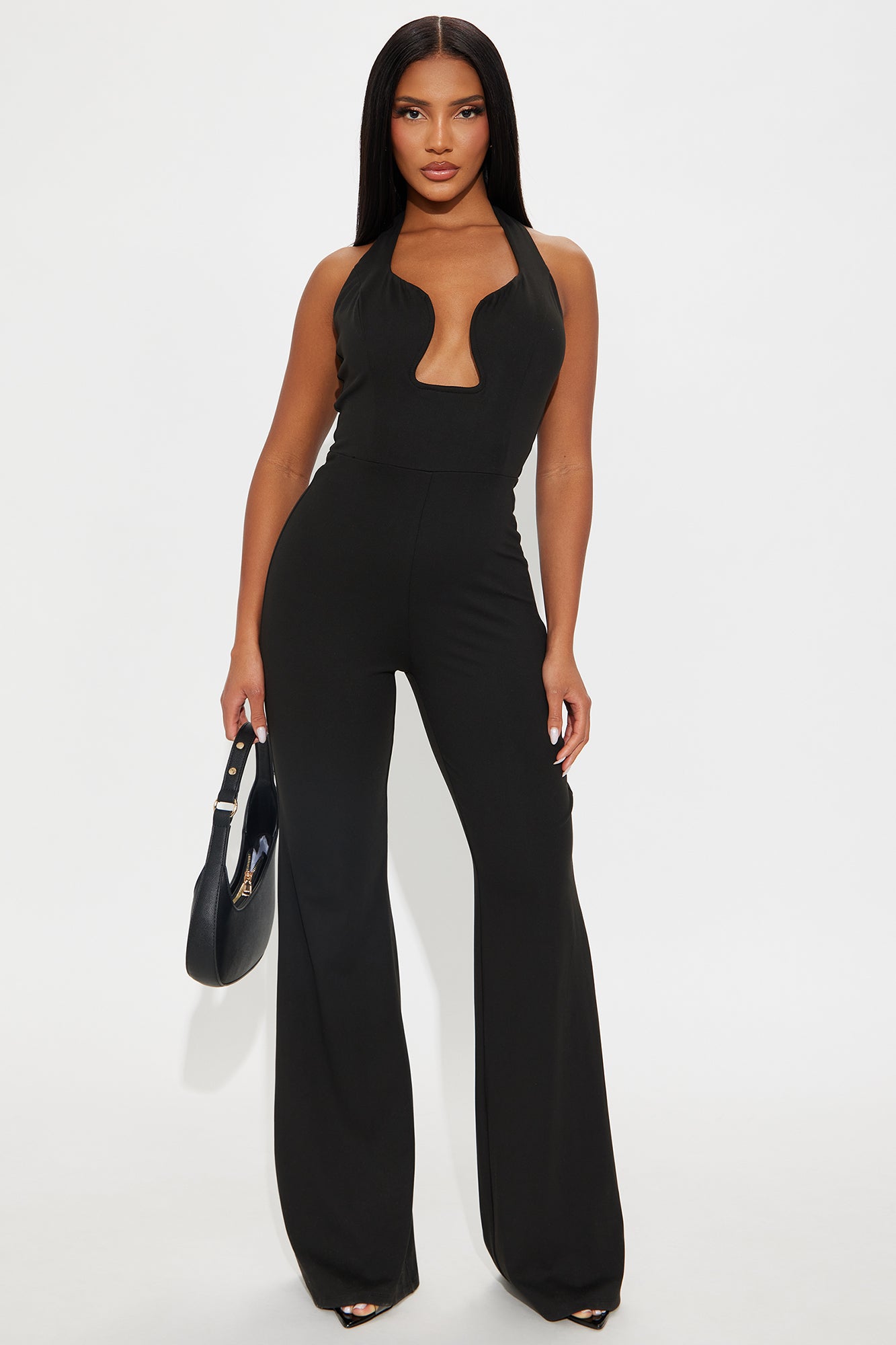 Feel My Vibe Halter Jumpsuit - Black