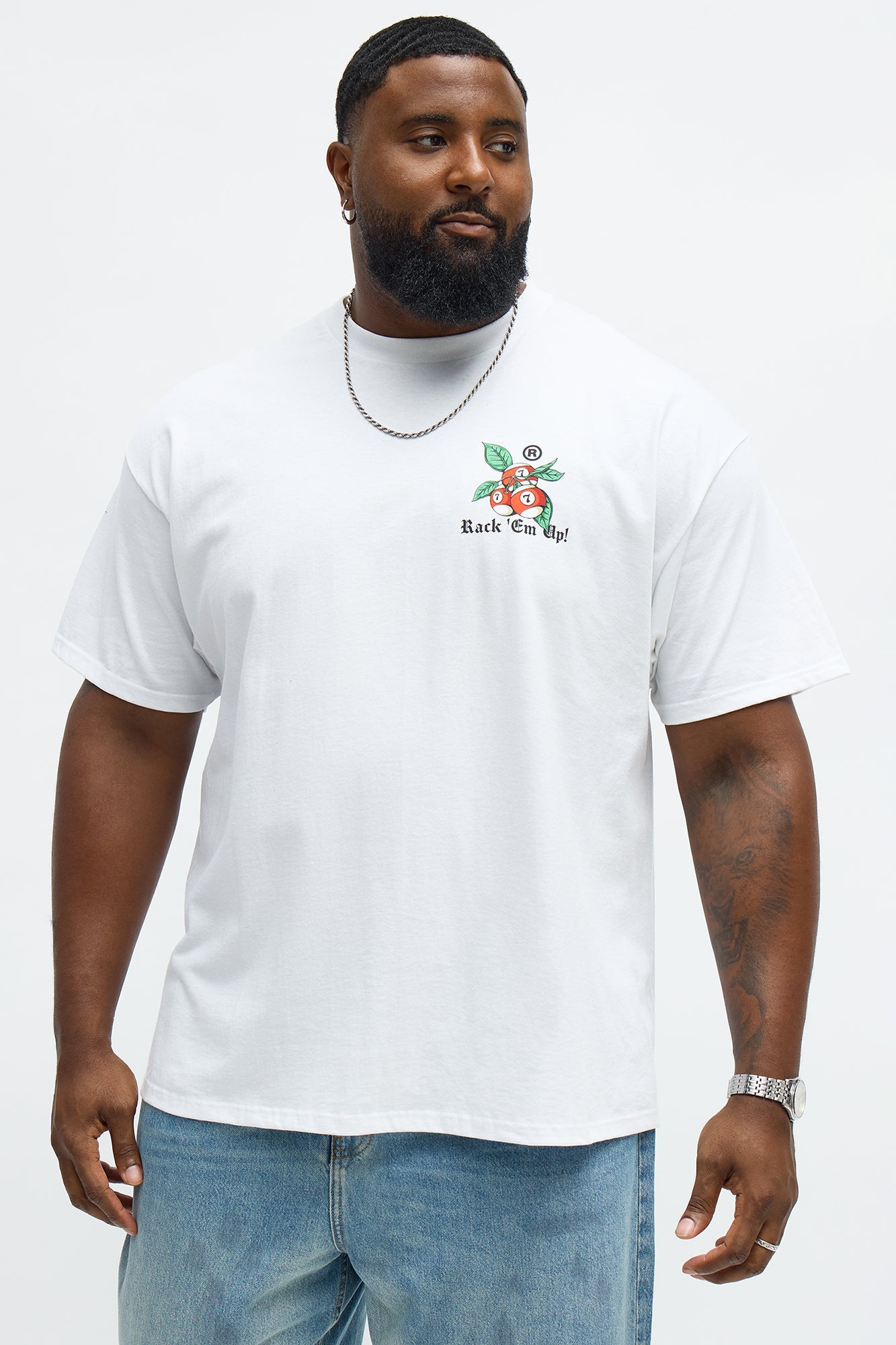 Rack Em Up Short Sleeve Tee - White