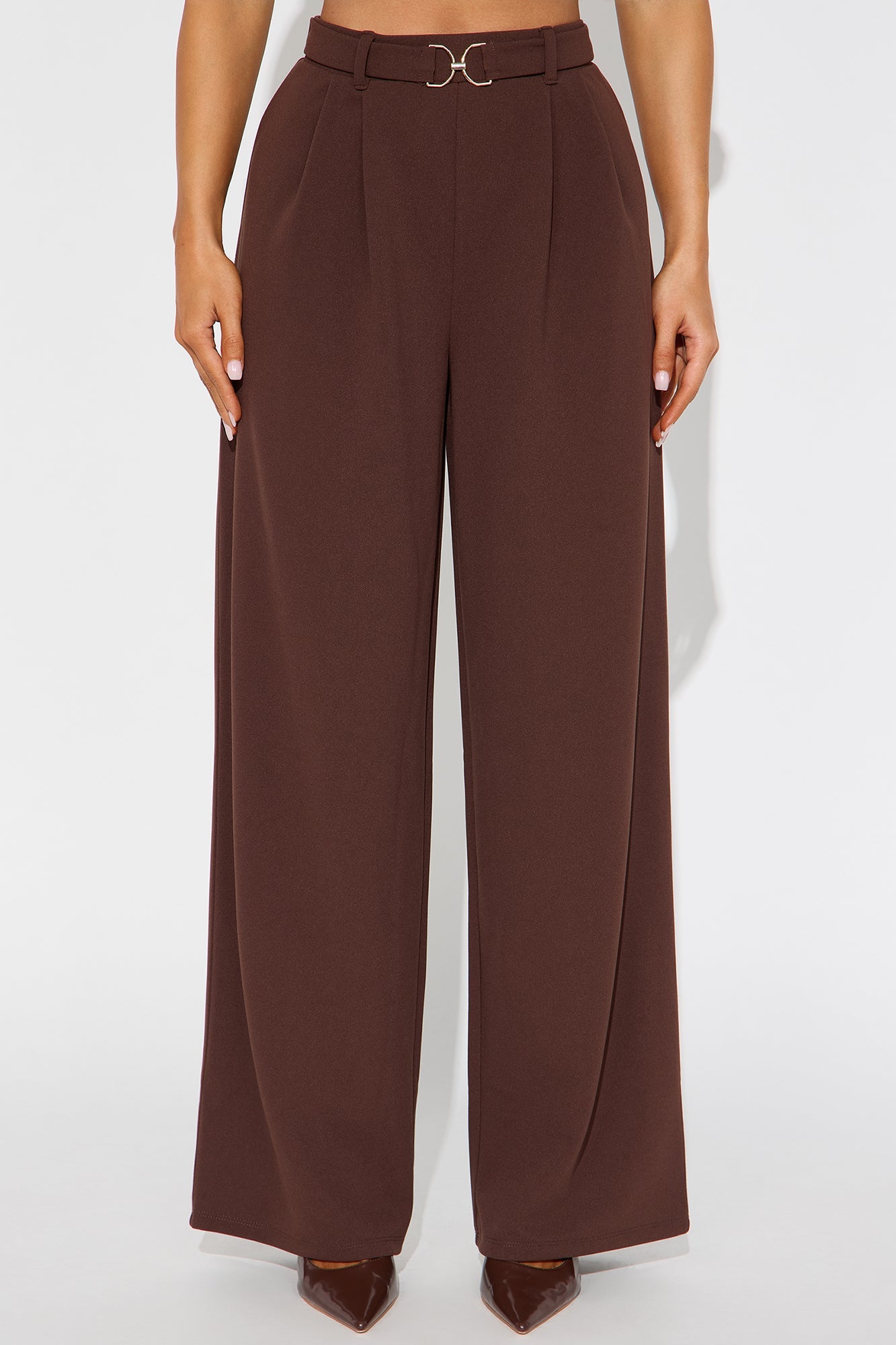 Innocent Promise Crepe Knit Wide Leg Pant 31 - Brown