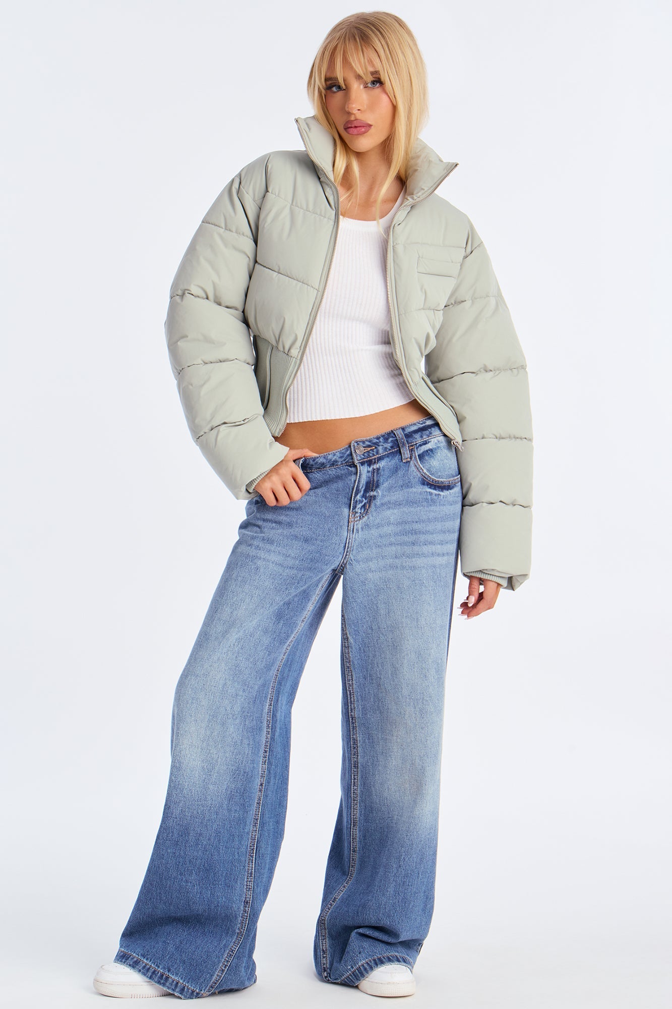 Cold Serve Corset Puffer Jacket - Olive