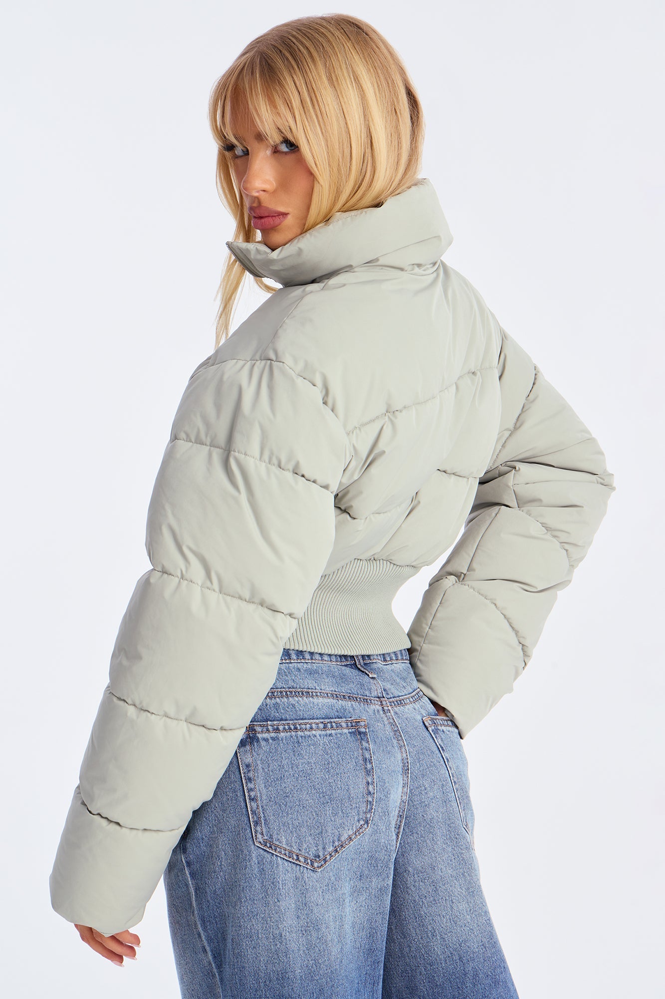 Cold Serve Corset Puffer Jacket - Olive