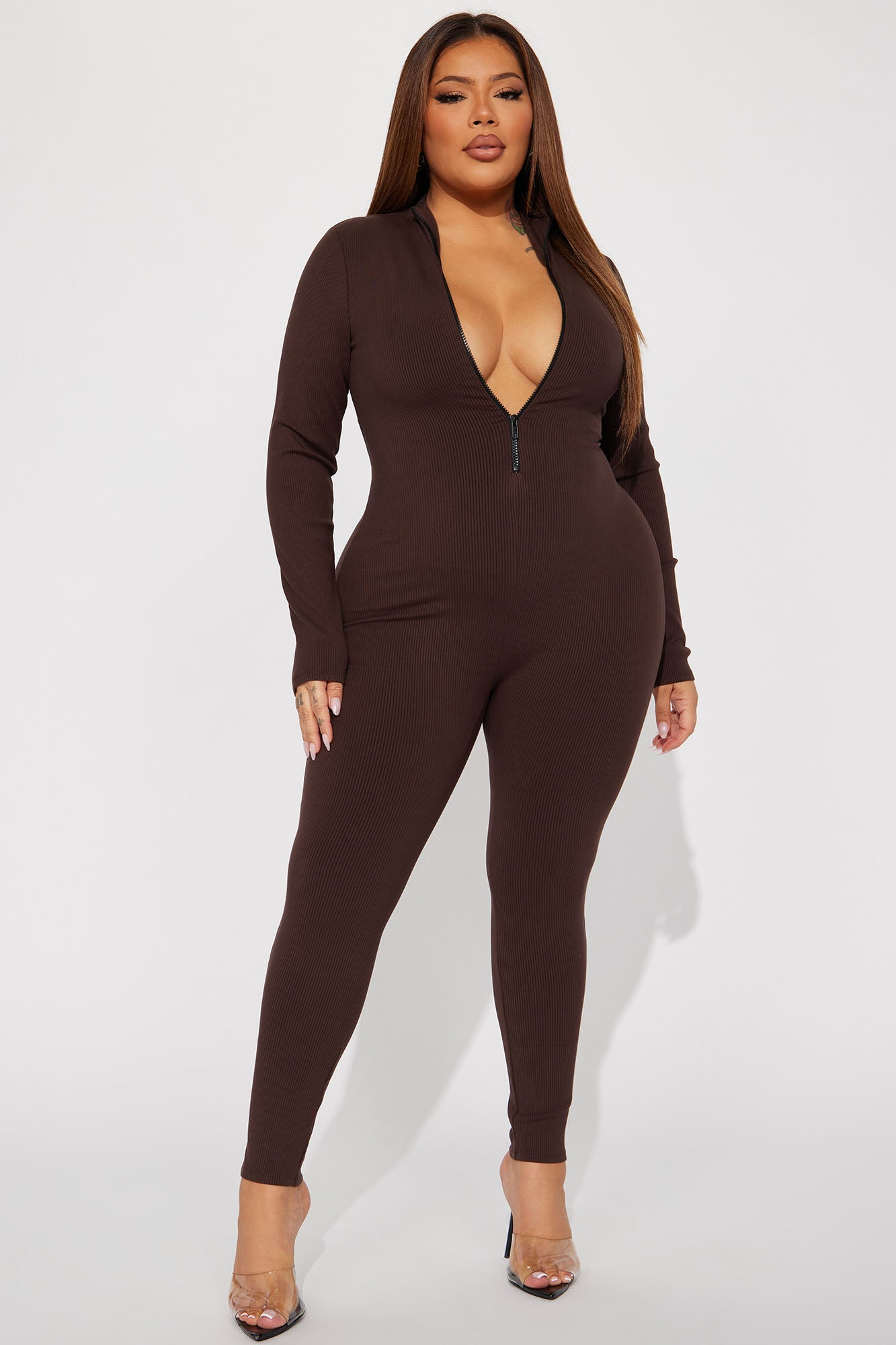 Sabrina Snatched Jumpsuit - Chocolate