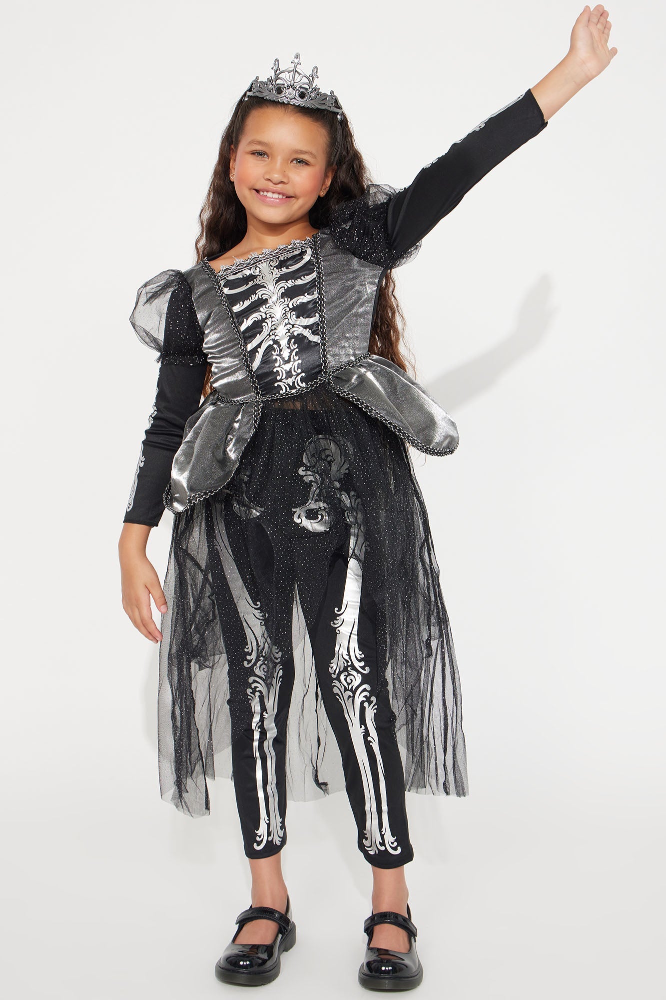 Mini Skeleton Princess Costume - Black/Silver