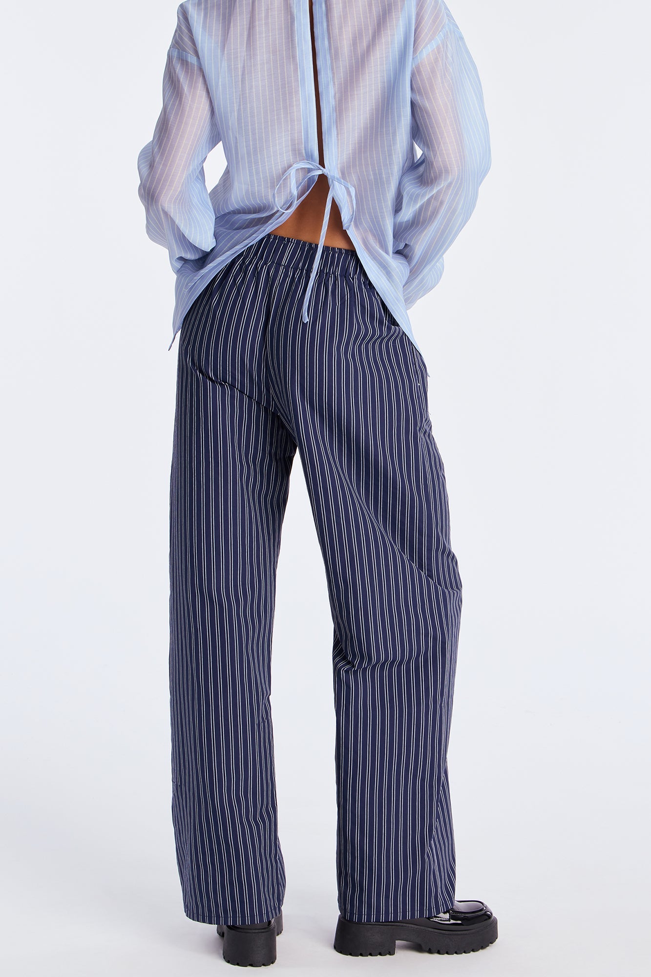 Aurora Striped Boxer Pant - Navy