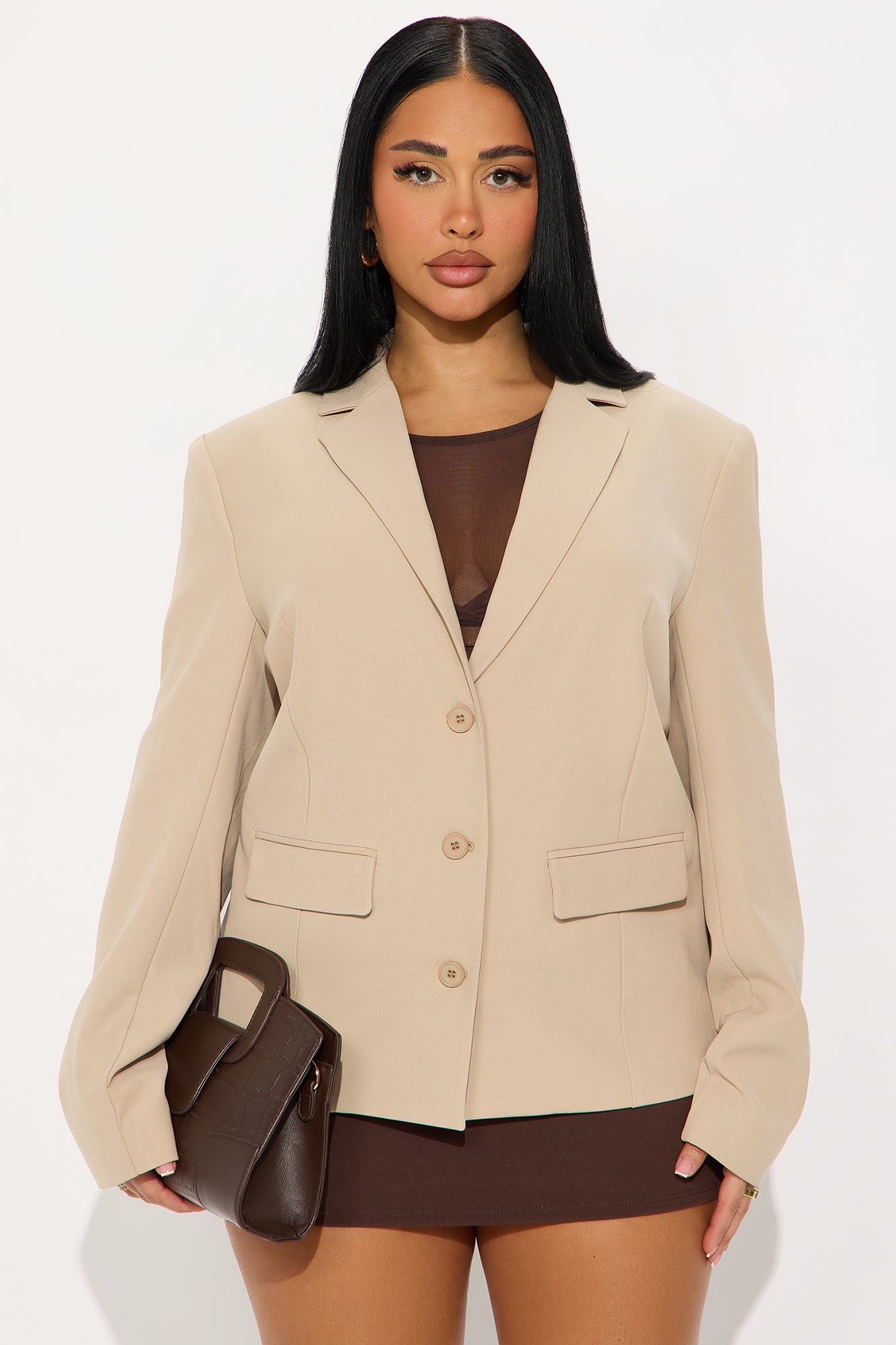 Piper Oversized Blazer - Taupe