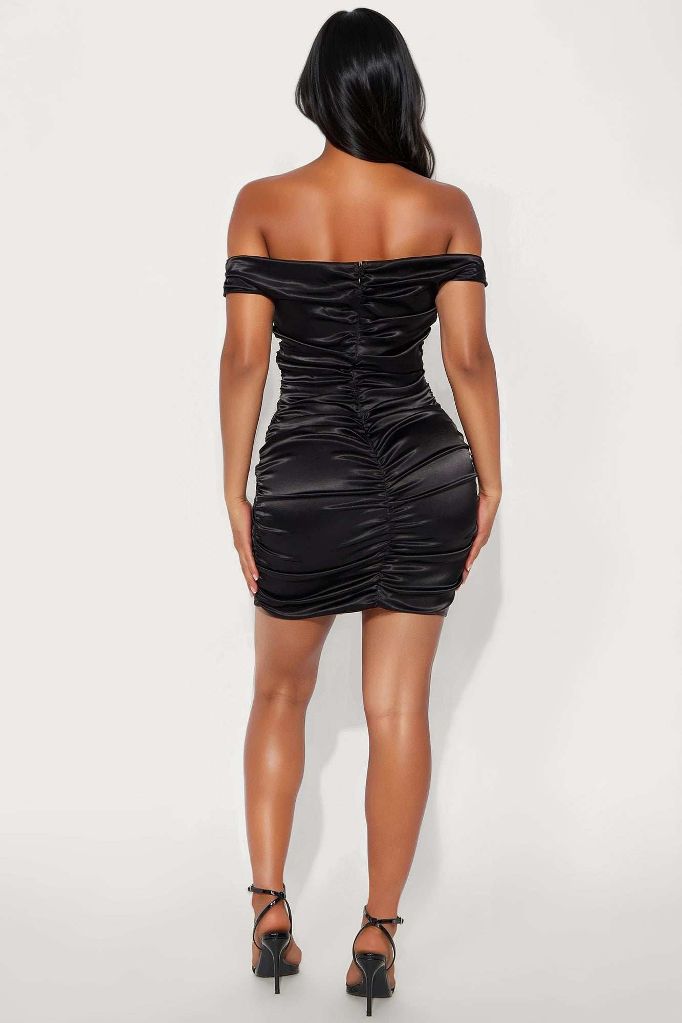 Purified Rose Satin Mini Dress - Black