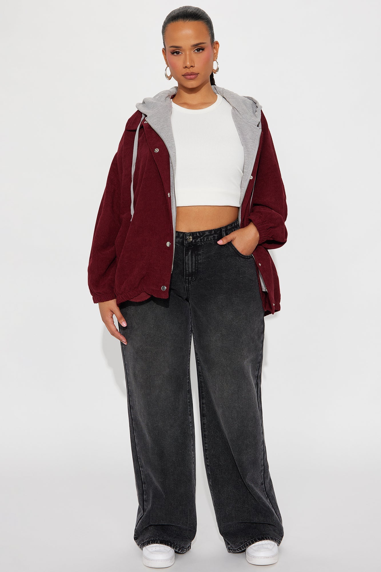 Hanging With The Boys Corduroy Jacket - Burgundy