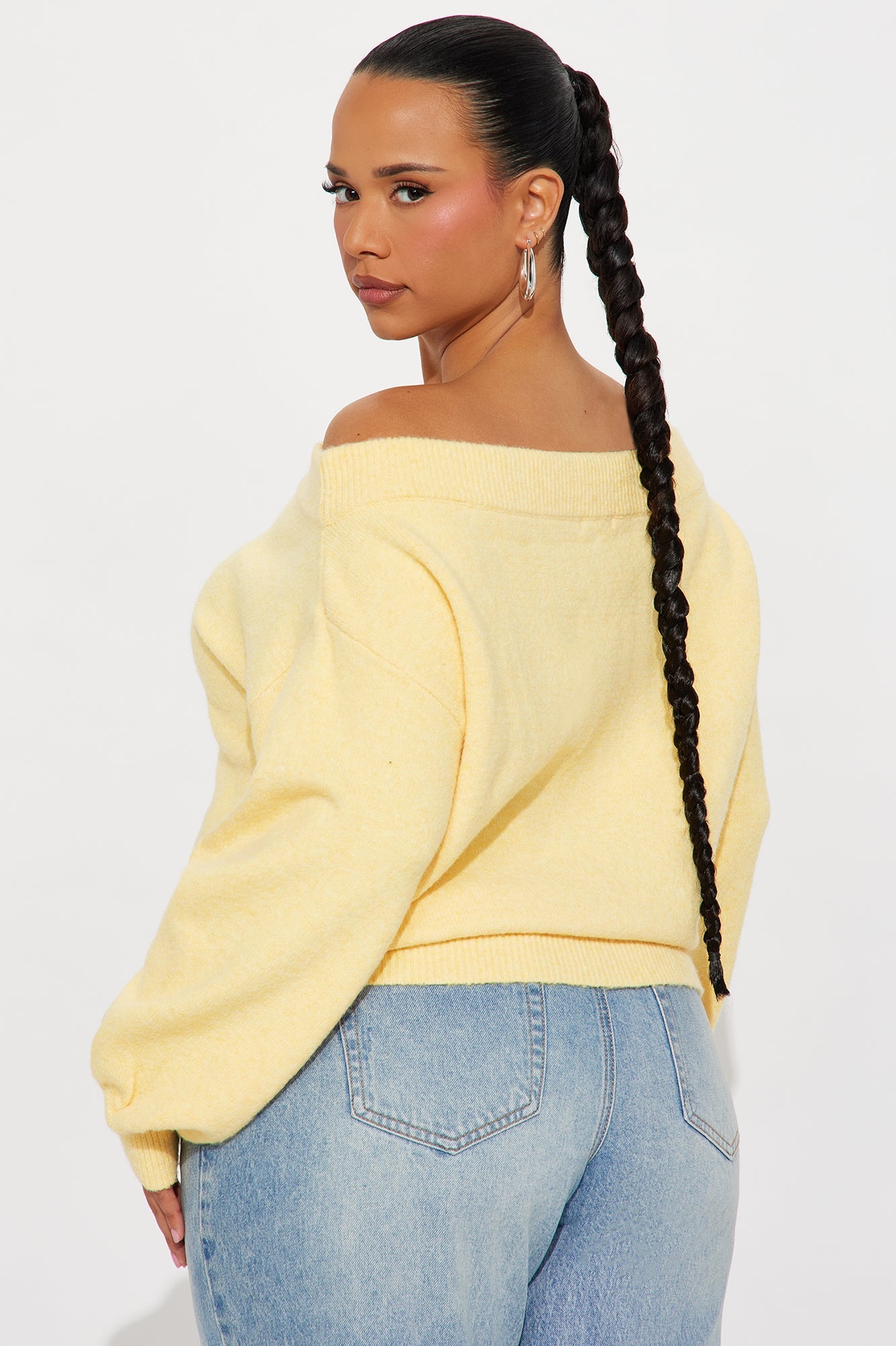 Dany Off Shoulder Sweater - Butter Yellow