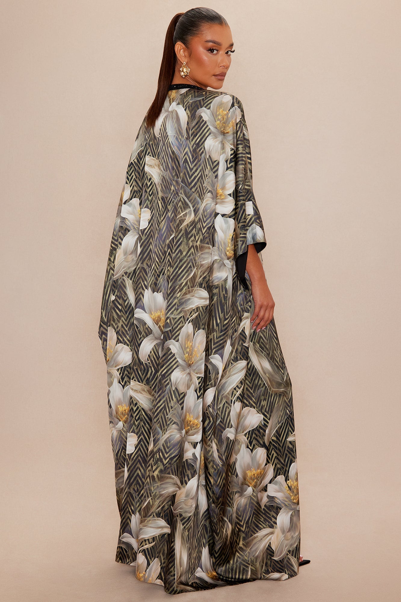 Alia Embellished Satin Maxi Dress - Green/combo