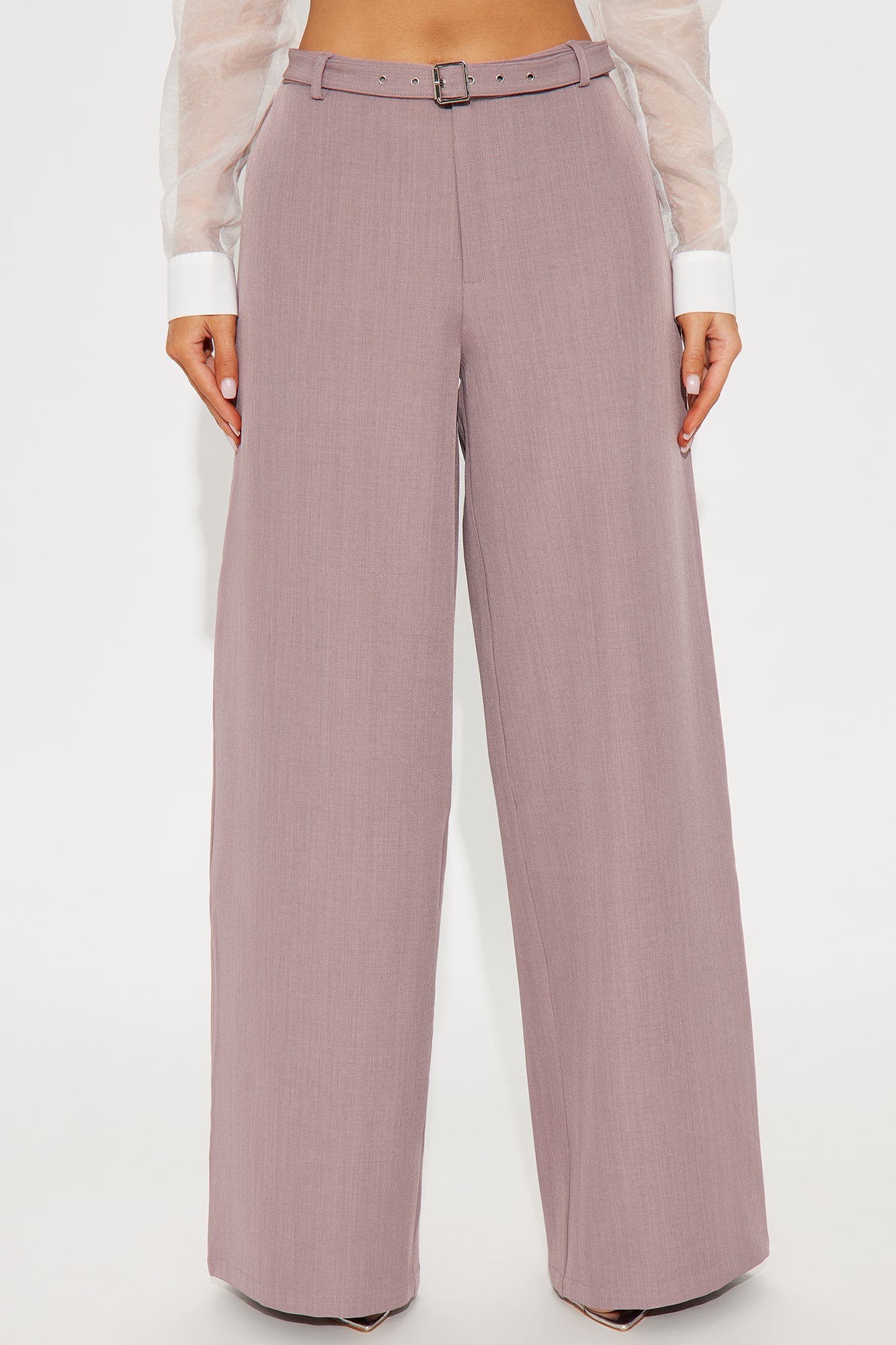 Only Boss Attitude Low Rise Belted Wide Leg Trouser 33 - Orchid