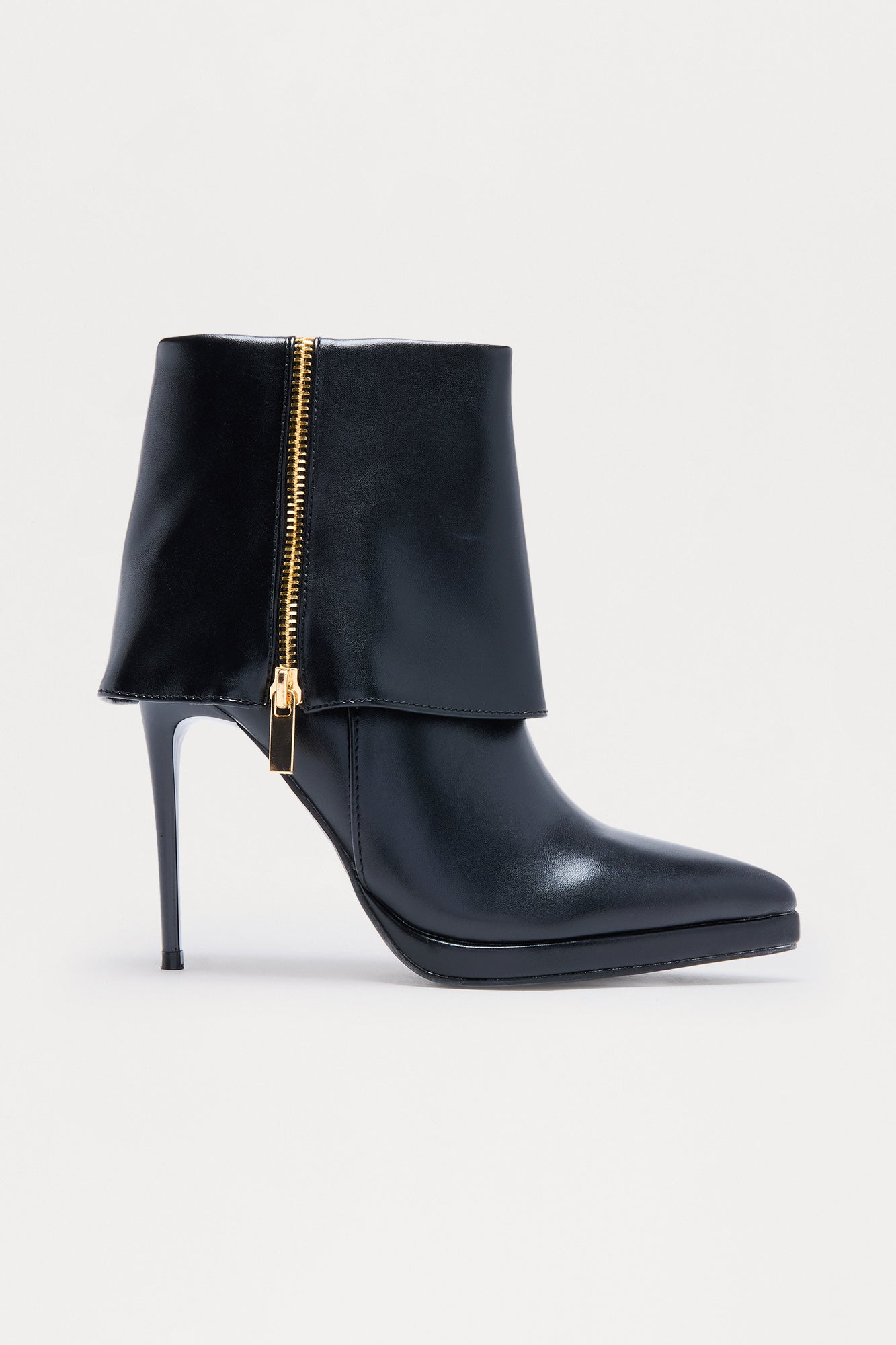 Elin Zipper Overlay Booties - Black