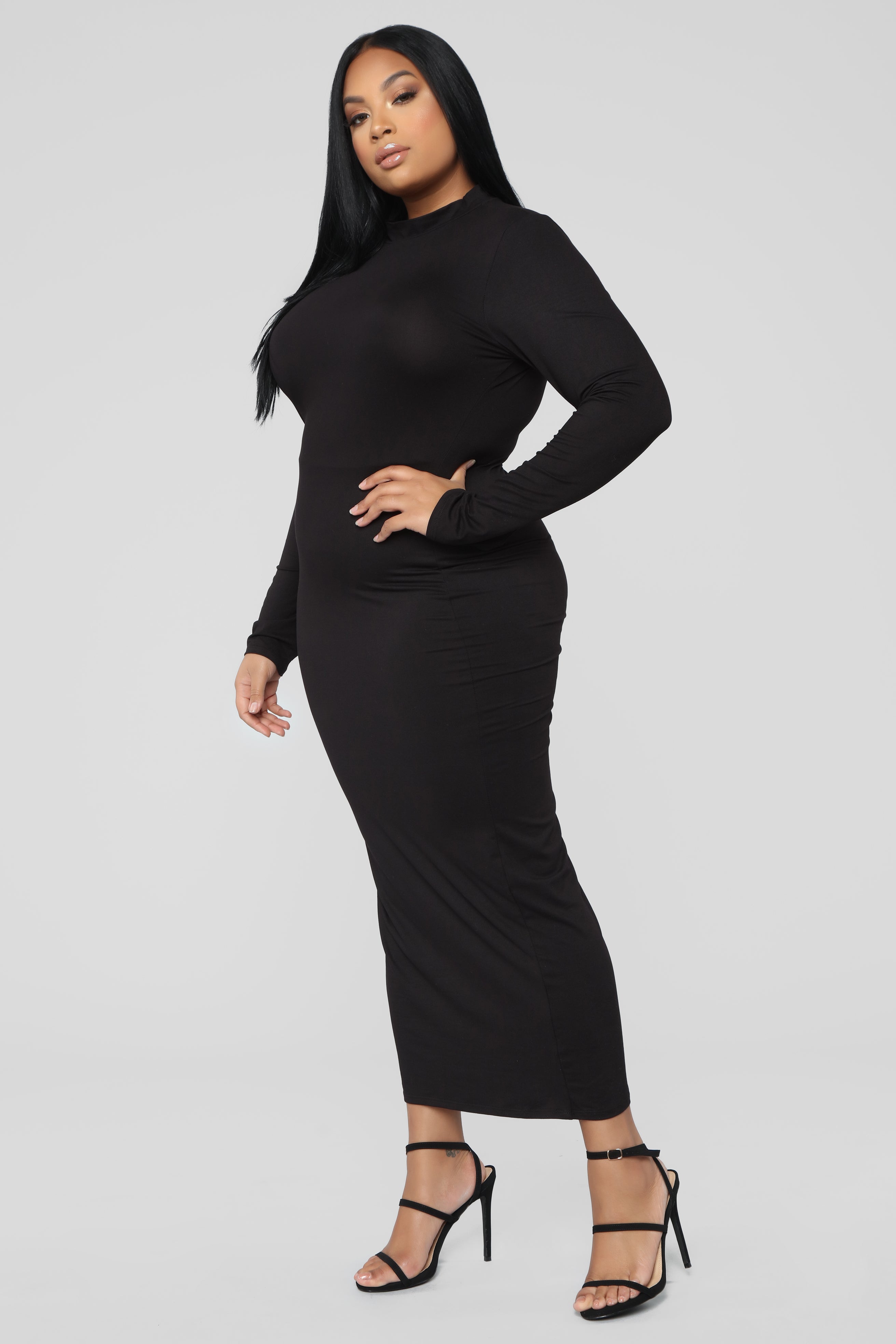 Full Coverage Maxi Dress - Black