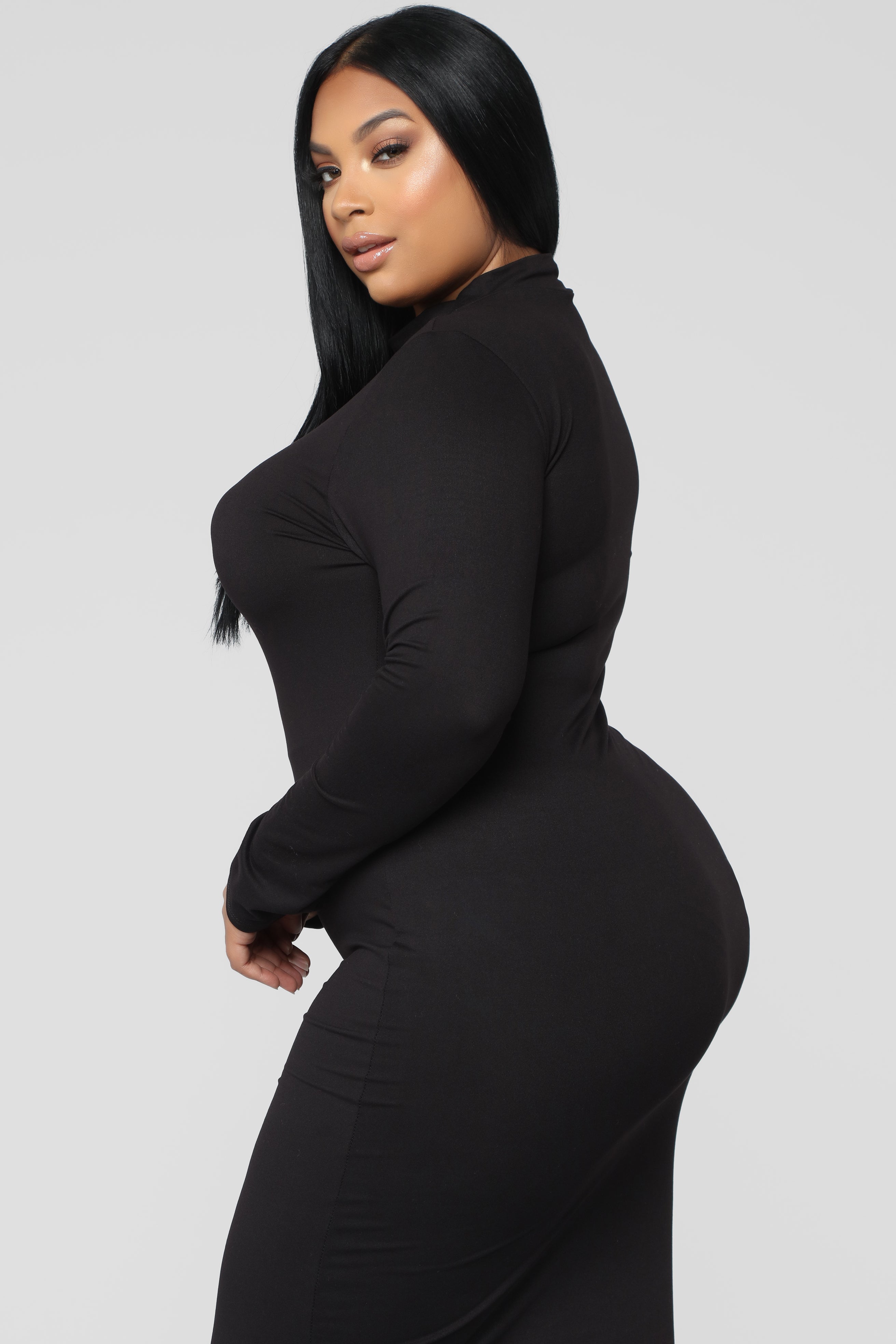 Full Coverage Maxi Dress - Black