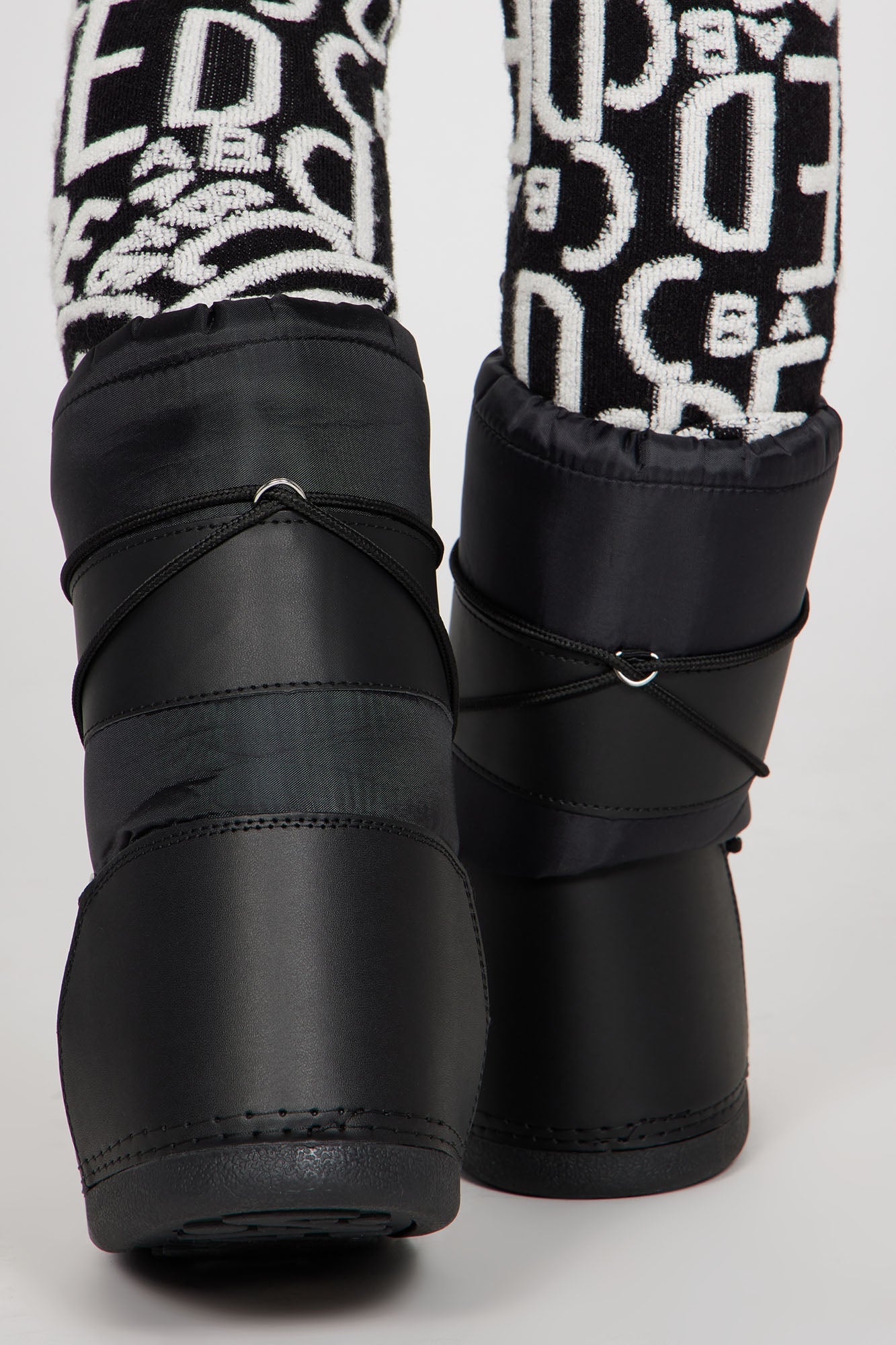 A New Direction Knee High Snow Boots - Black