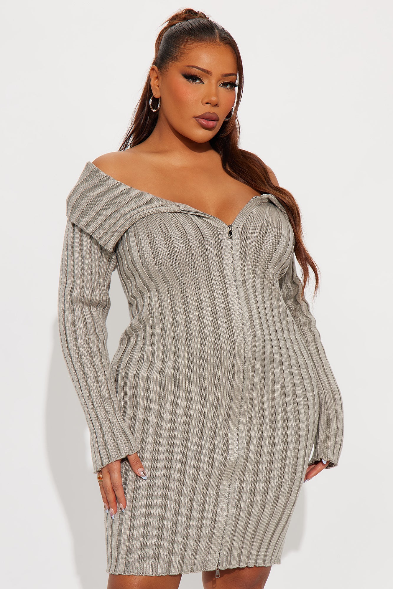 Urban Muse Sweater Midi Dress - Heather Grey