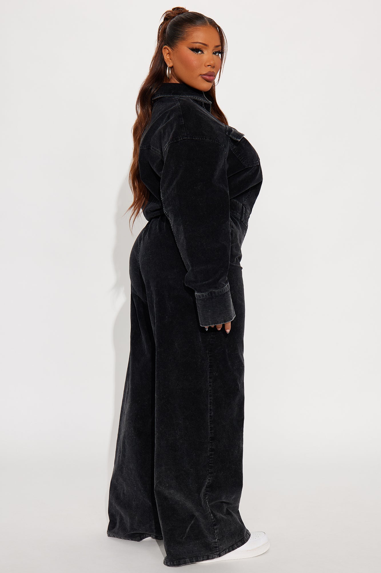 Ready For Anything Washed Corduroy Jumpsuit - Black