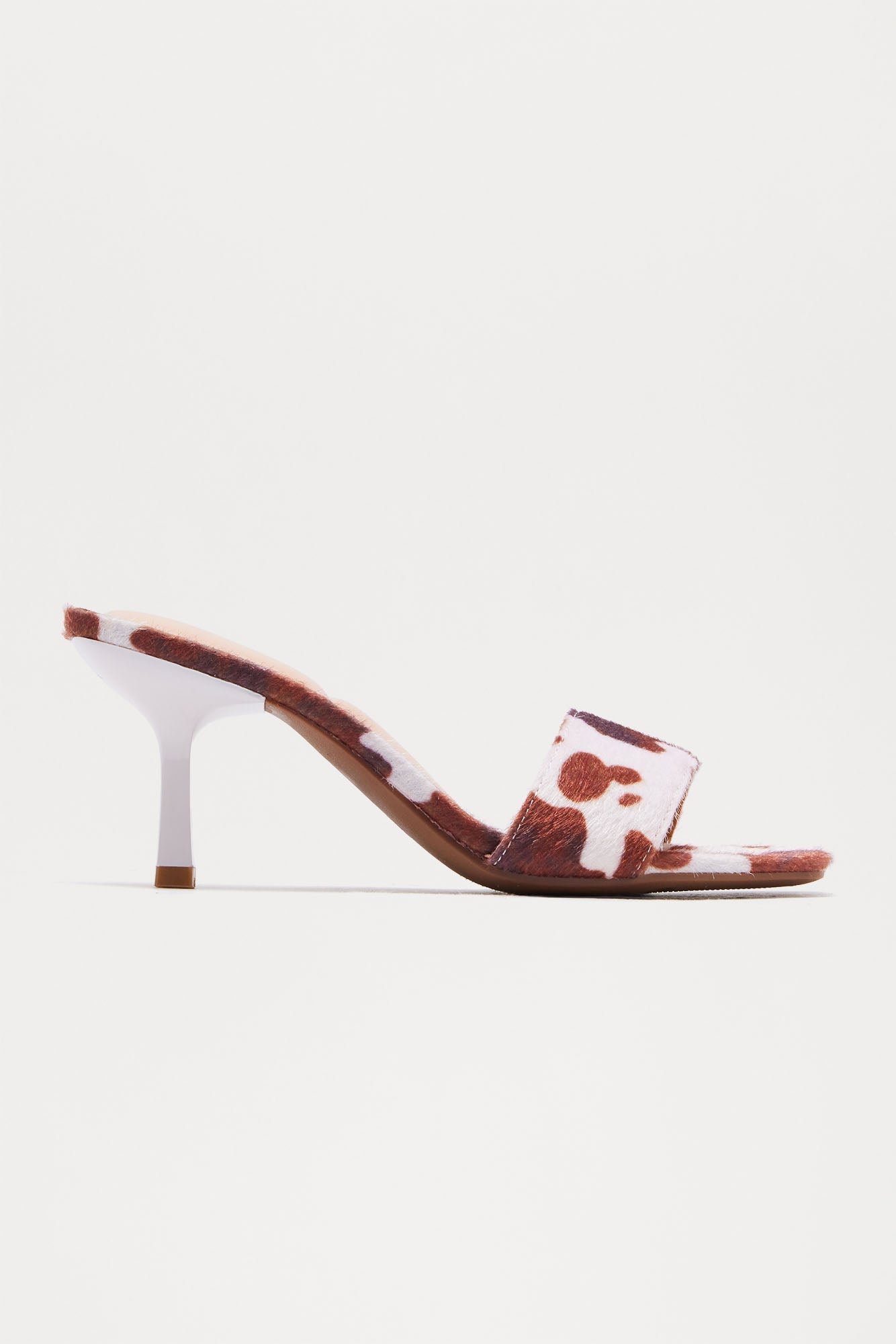 Mersa Faux Pony Hair Mules - Brown/combo