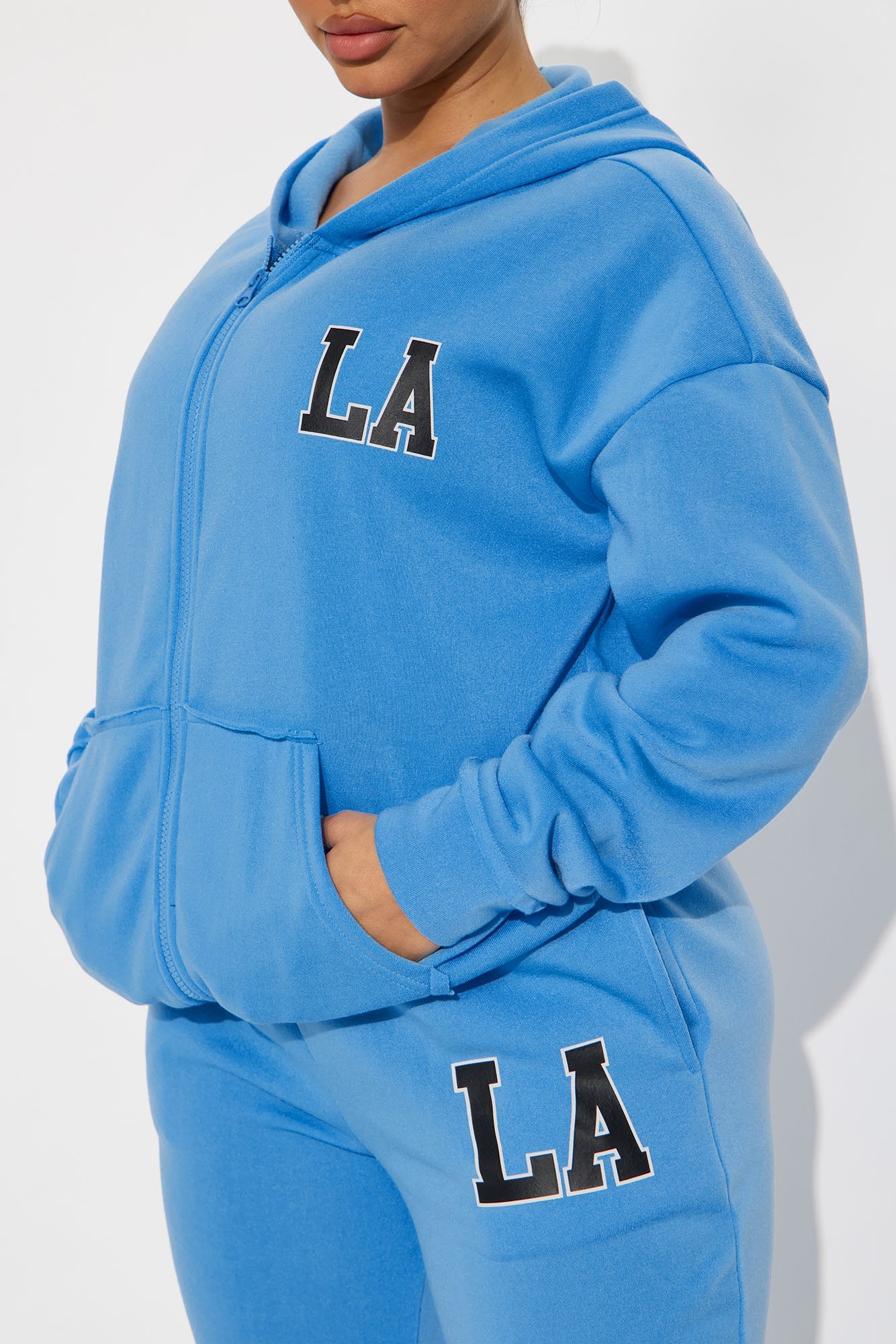 LA Oversized Fleece Pant Set - Blue