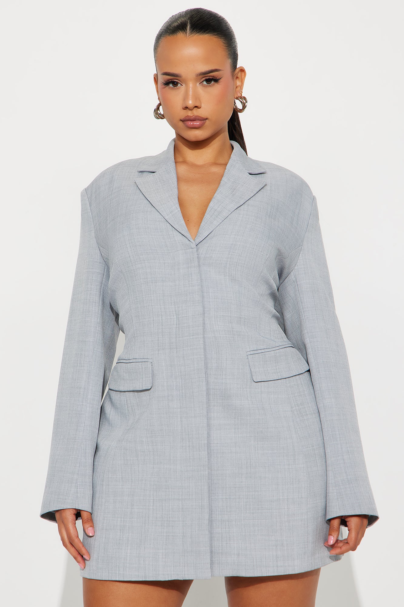 Court Appointed Blazer Mini Dress - Grey