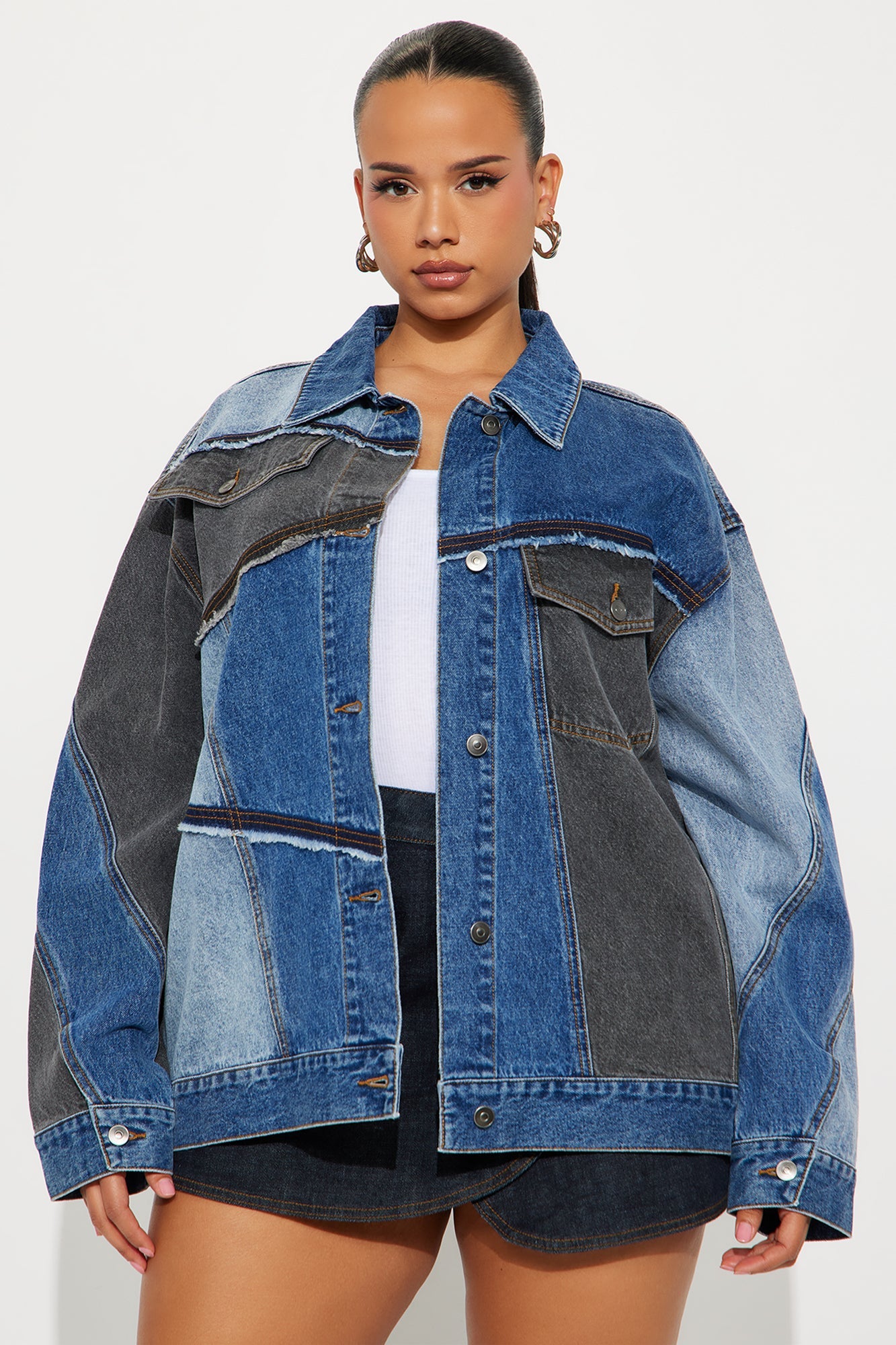 All That Reconstructed Denim Jacket - Medium Wash