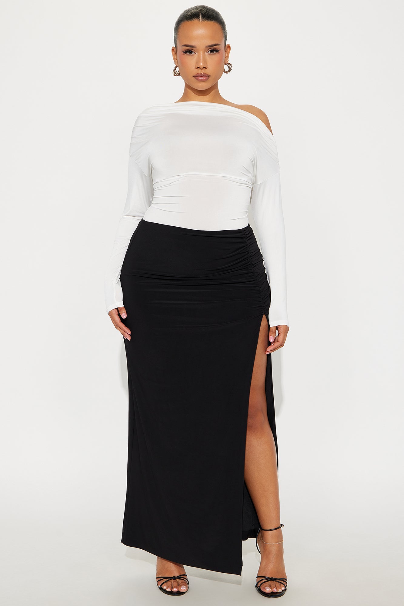 Hard To Handle High Slit Maxi Skirt - Black
