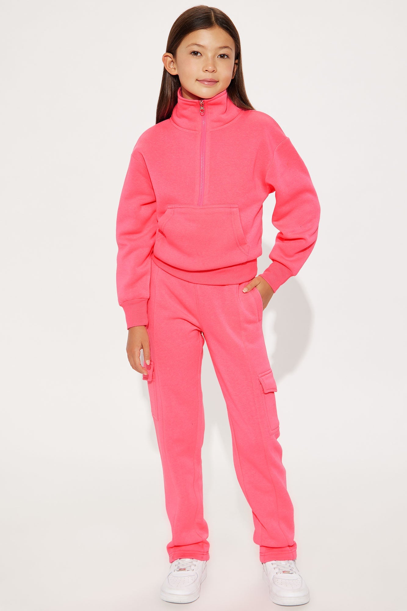 Mini Do Not Disturb Sweatshirt And Pant Set - Neon Pink
