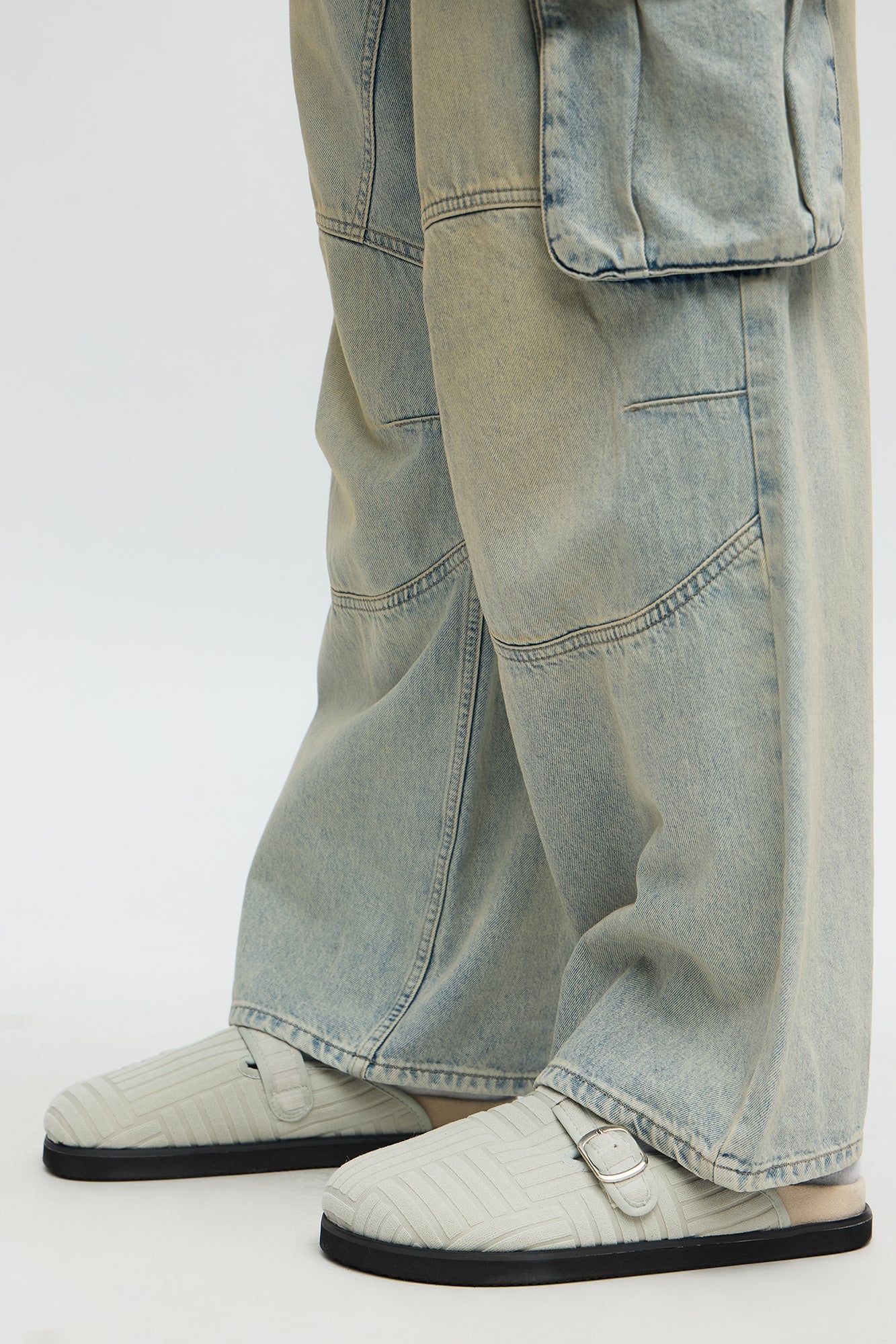At The Chateau Terry Slip On Mule - Grey
