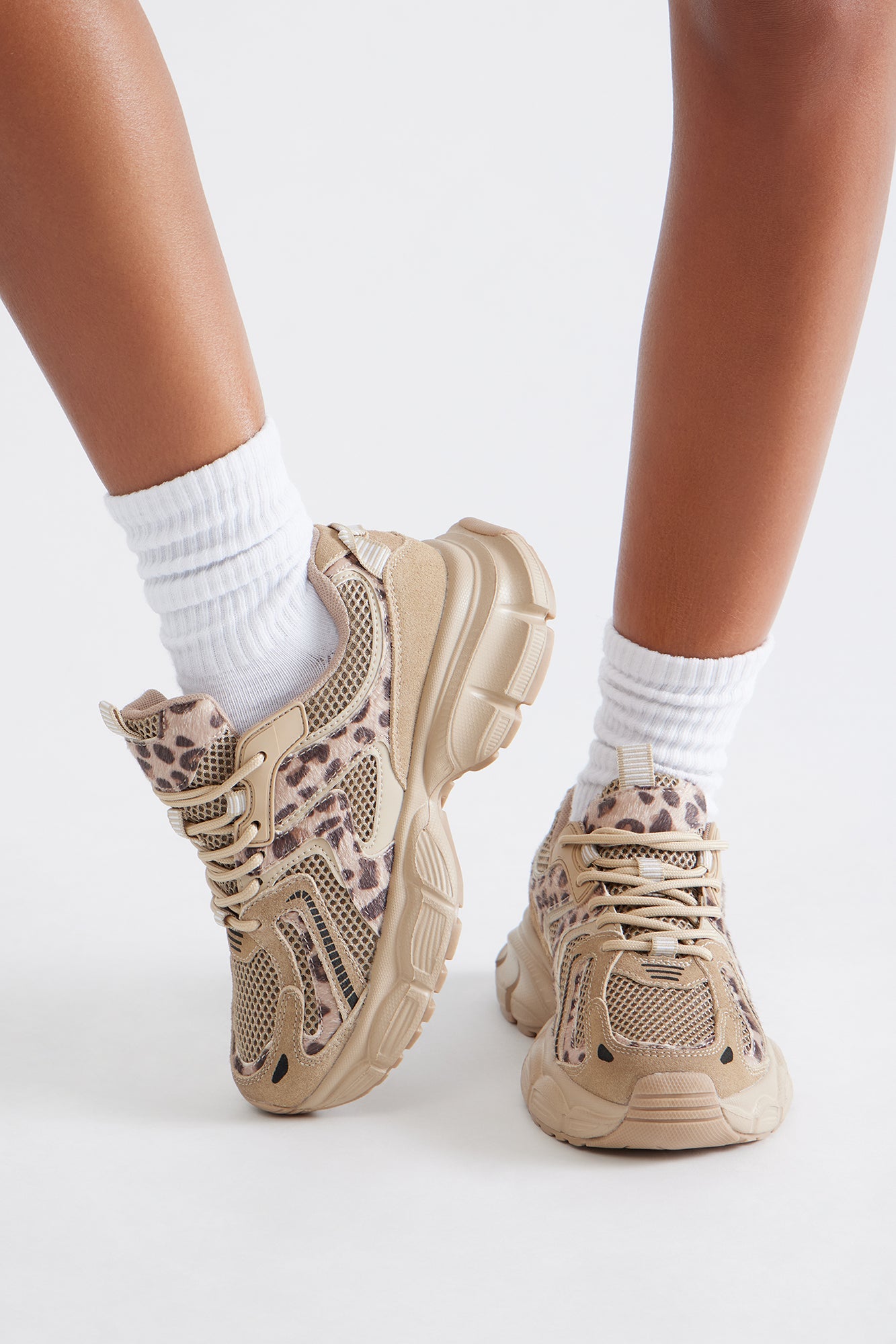 Kael Lace Up Platform Sneakers - Leopard