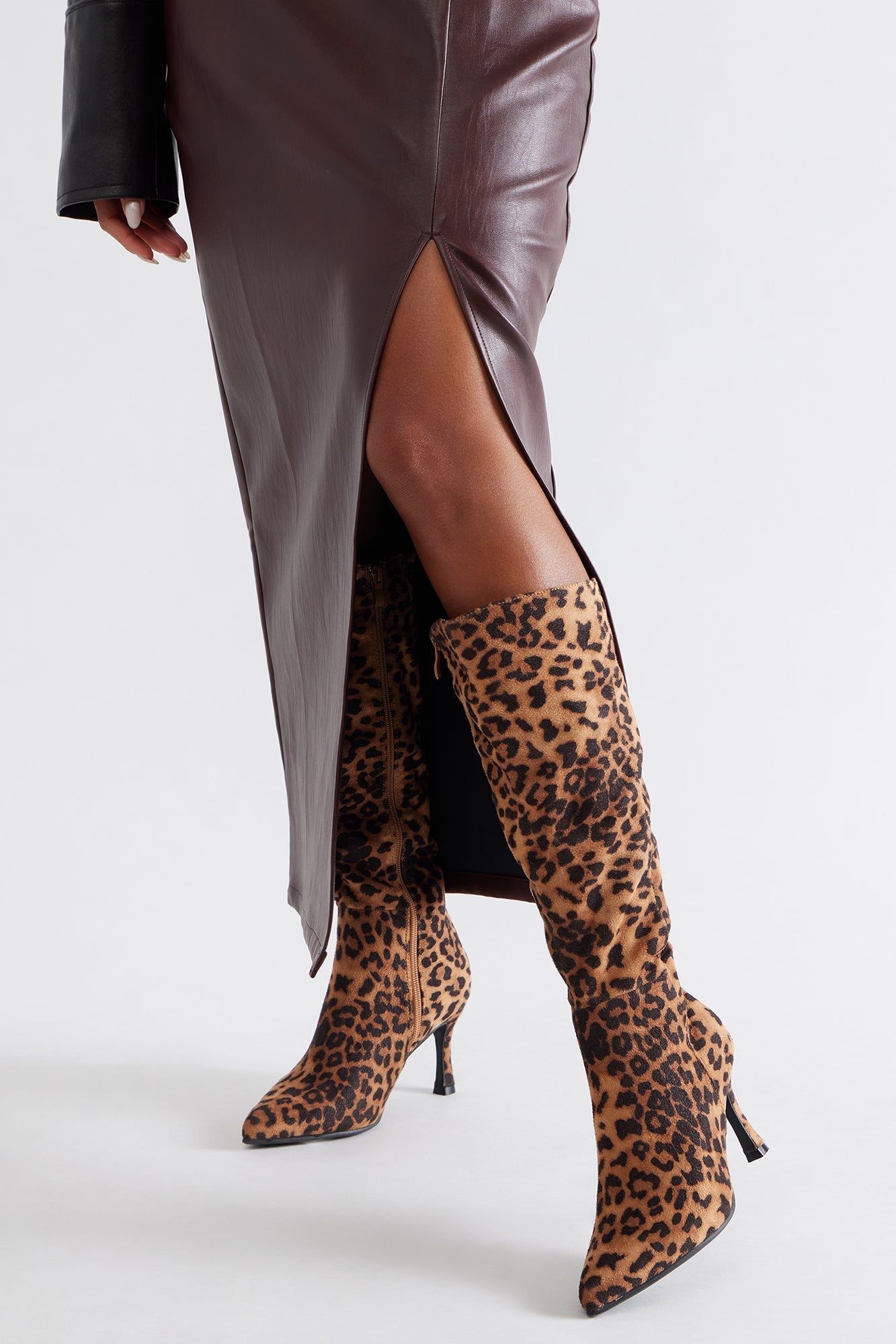 Edge Knee High Boots - Leopard