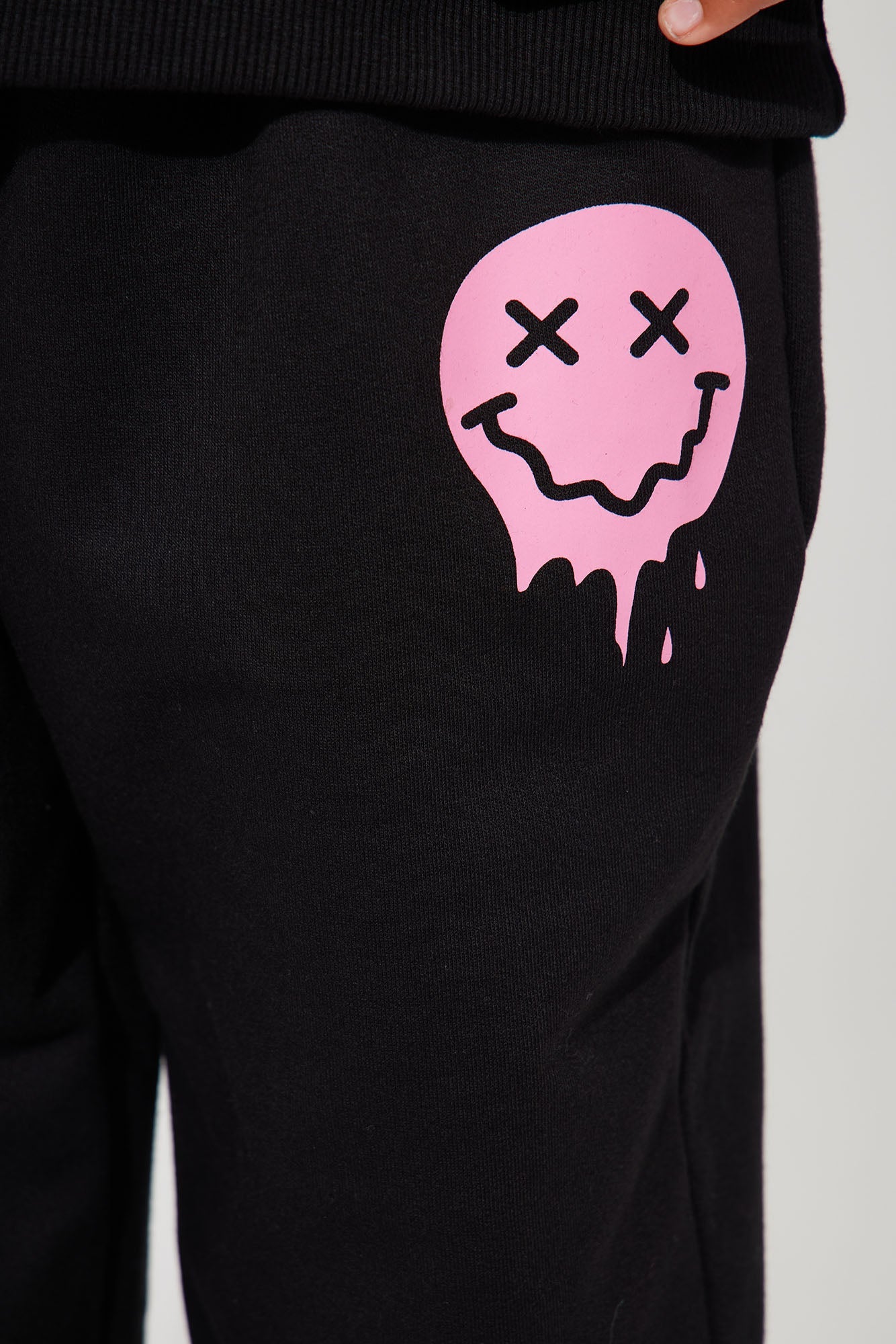 Mini Good Vibes Only French Terry Jogger Set - Black