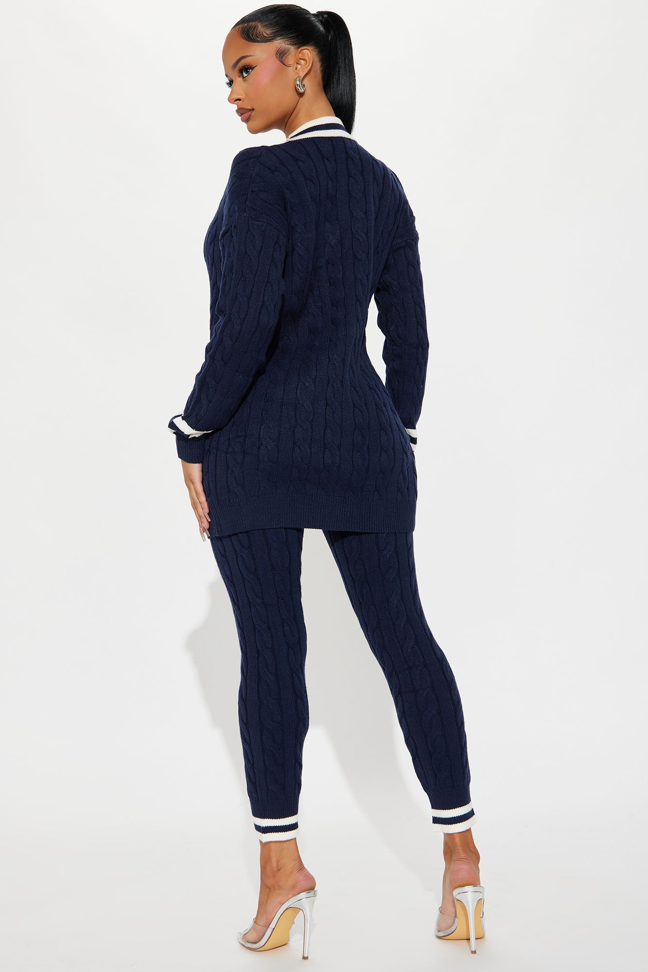 Alessa 3 Piece Sweater Legging Set - Navy