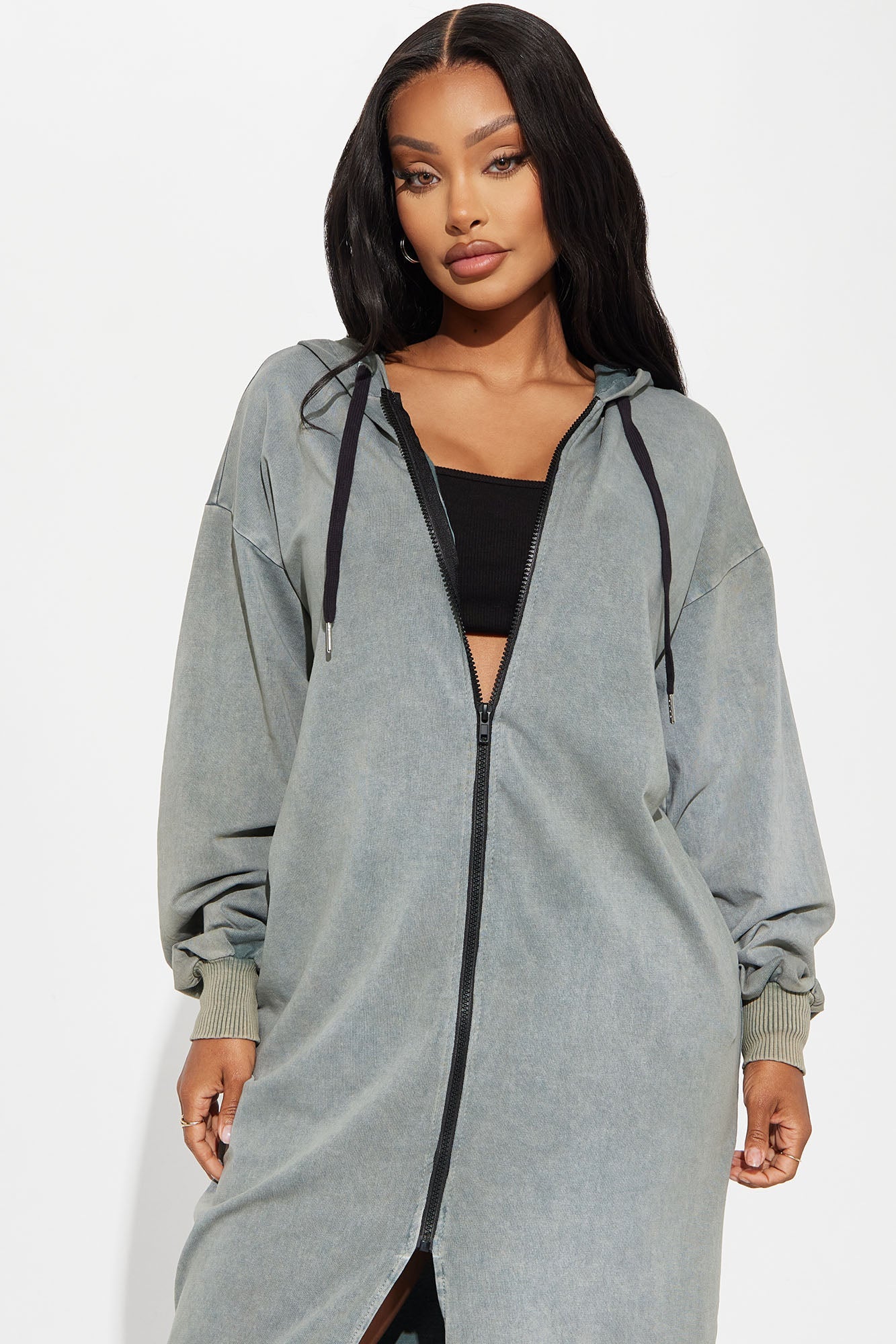 Hannah Hooded Maxi Dress - Green