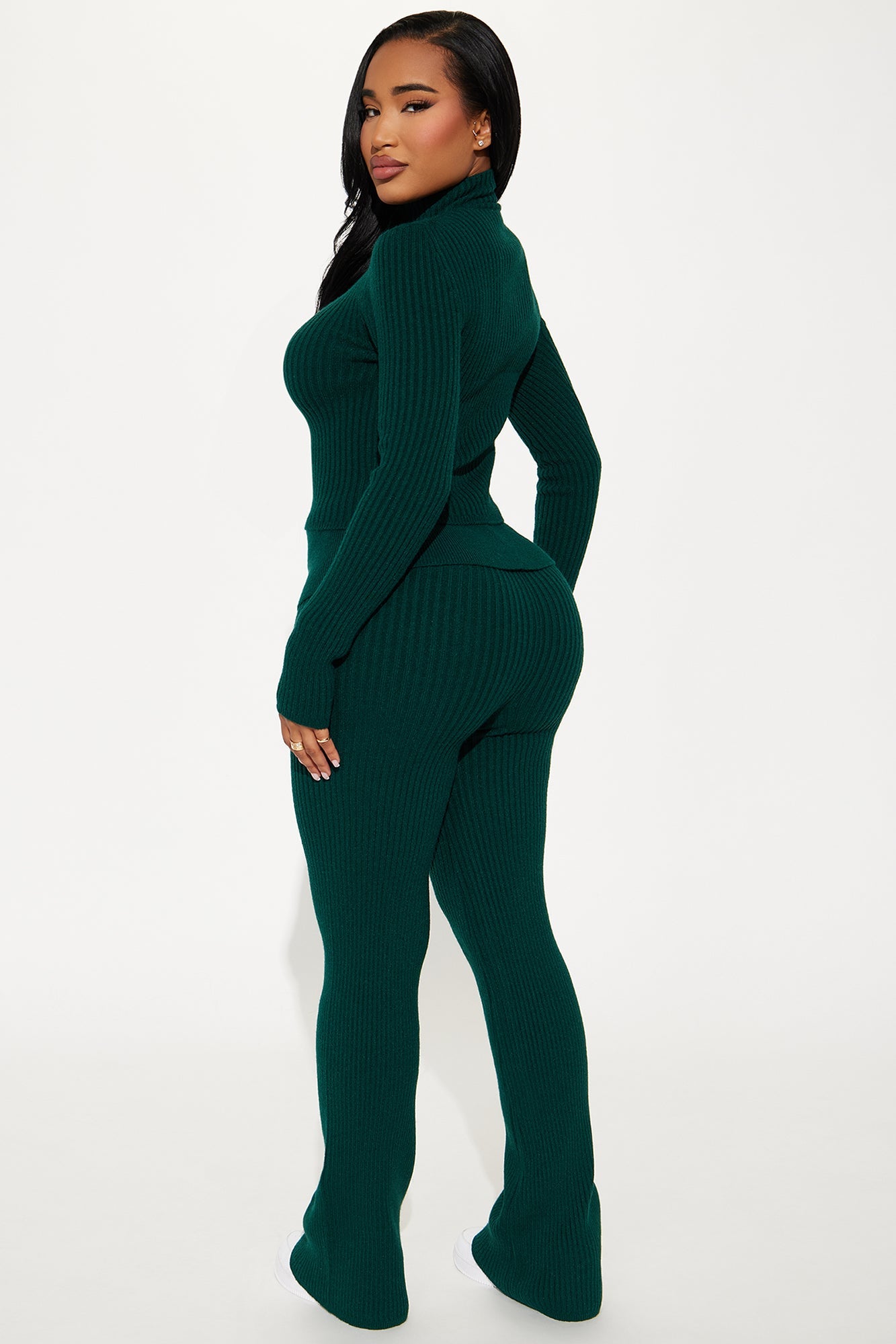 Sheena Sweater Foldover Pant Set - Hunter